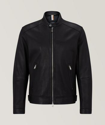 Canali sales leather jacket