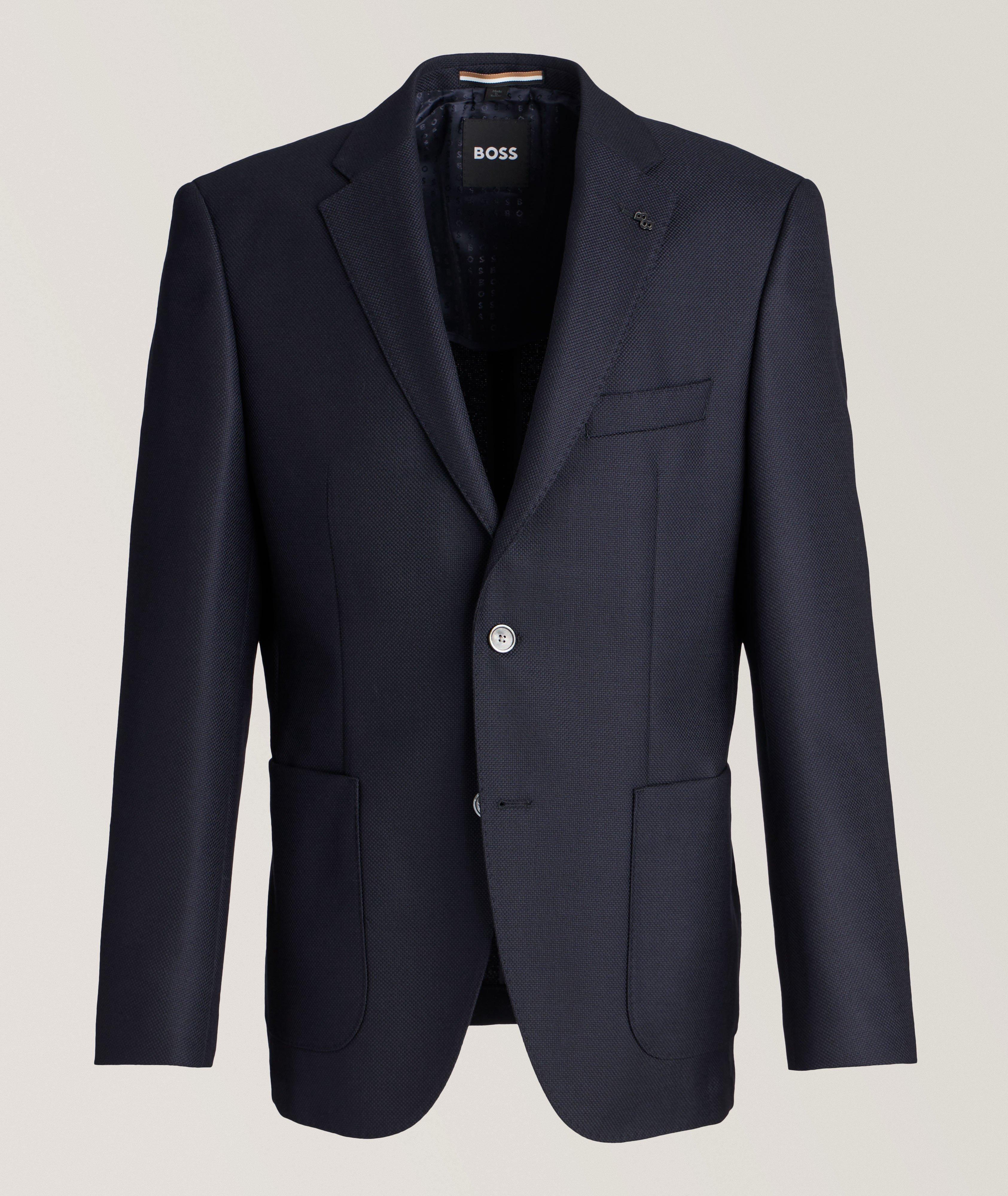 Eleventy stretch-wool double-breasted blazer - Blue