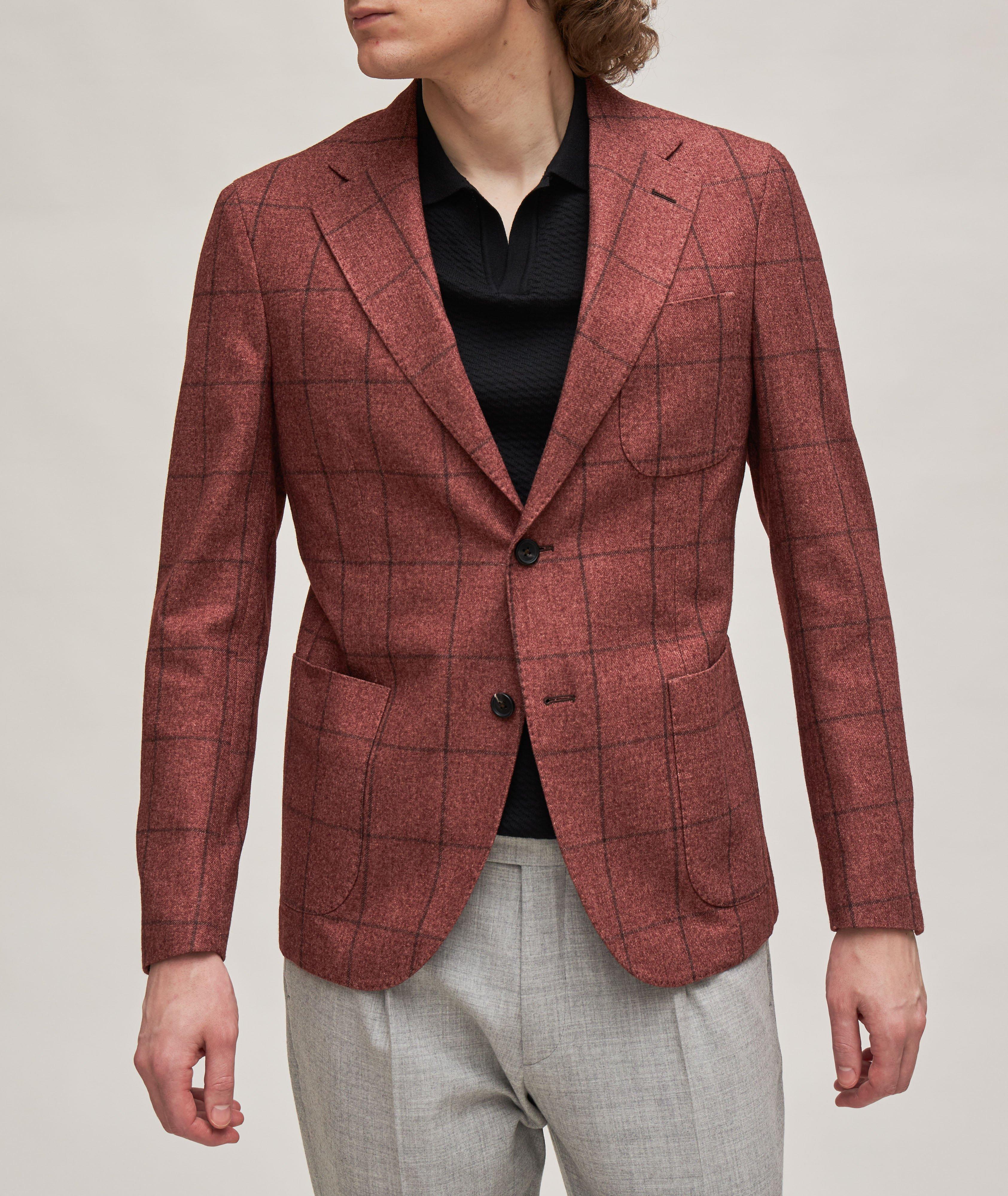 Berlino Windowpane Virgin Wool, Cotton & Silk Sport Jacket image 1