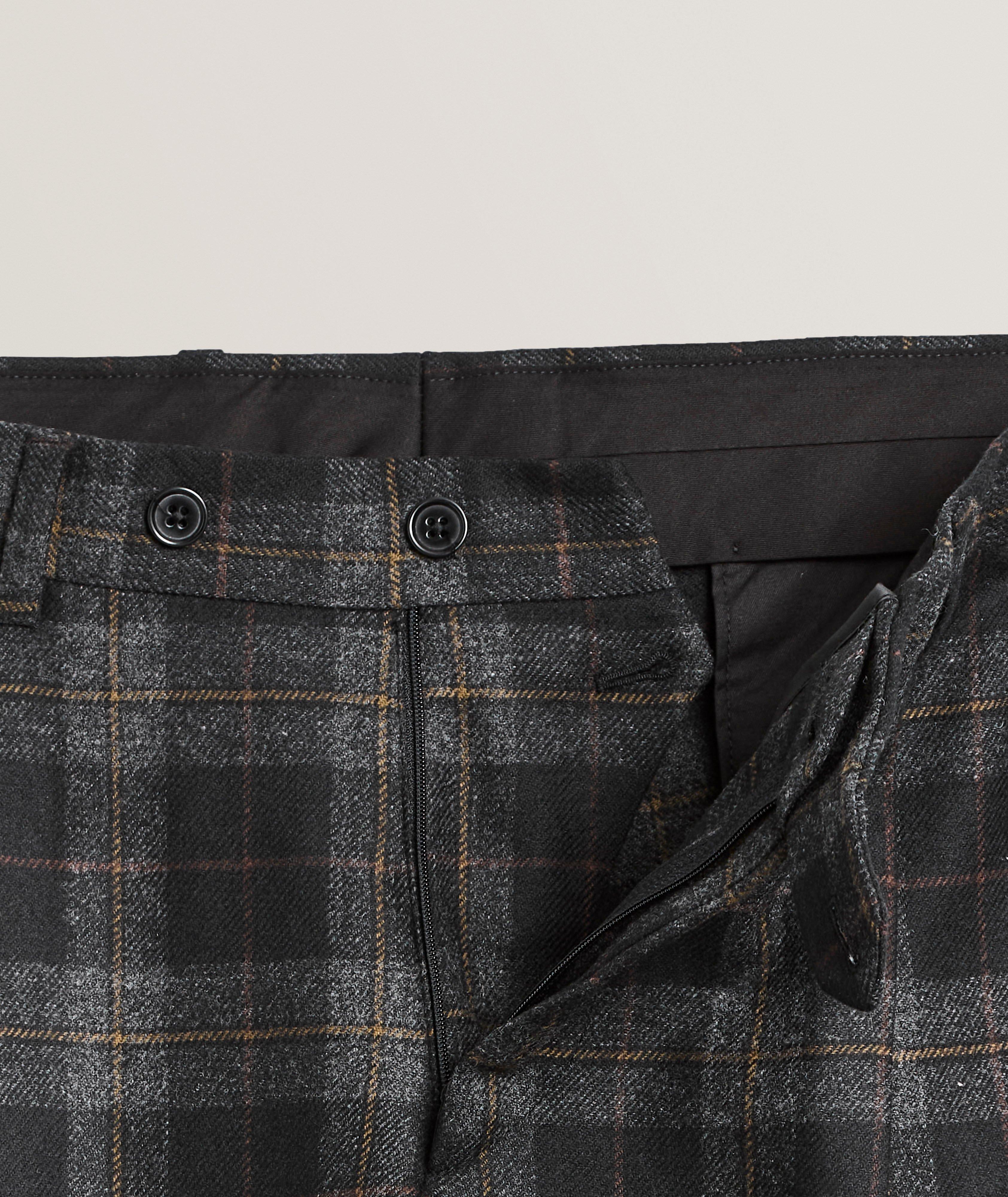 Plaid Vicuna Wool-Blend Dress Pants image 1