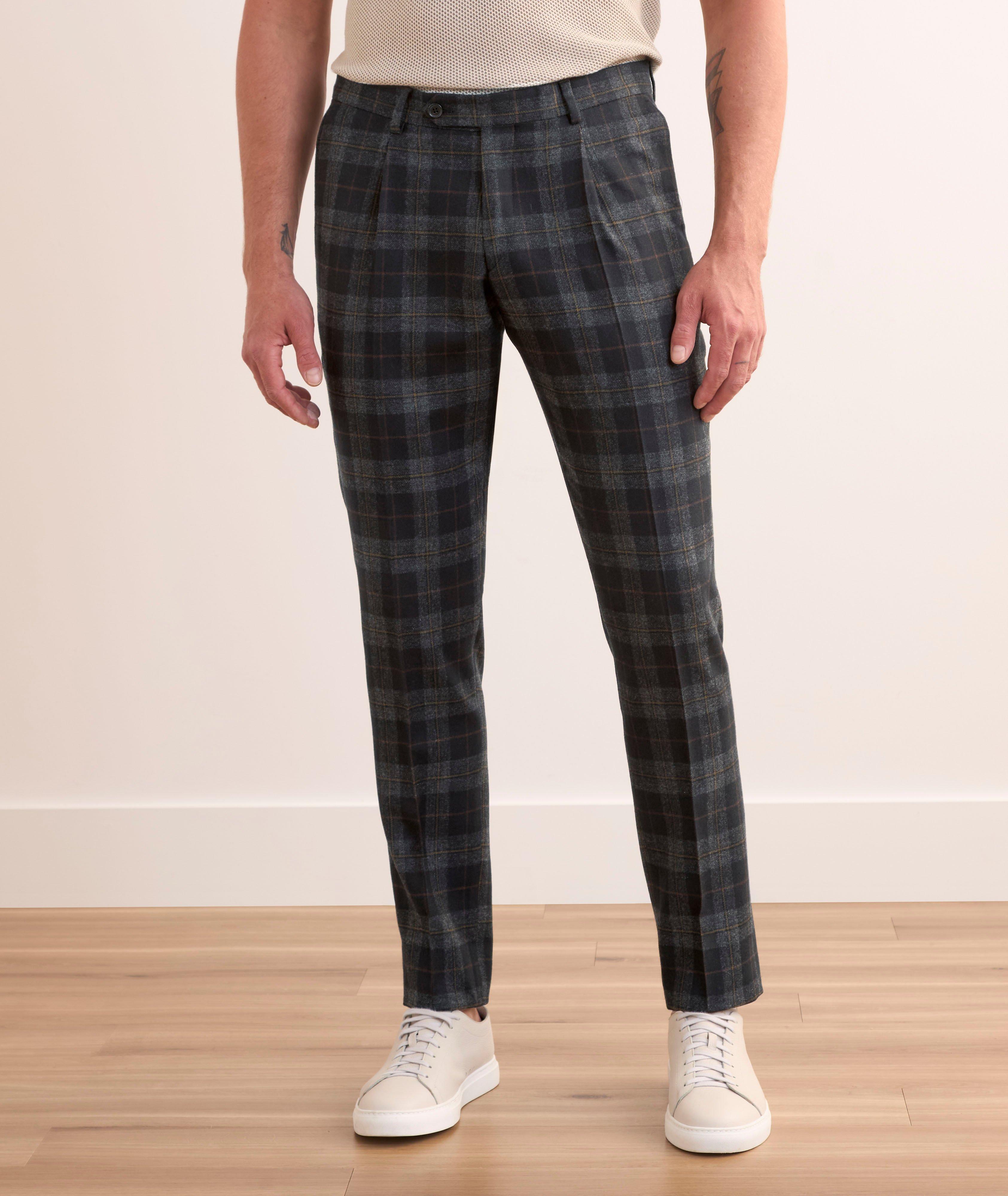 Plaid Vicuna Wool-Blend Dress Pants image 2