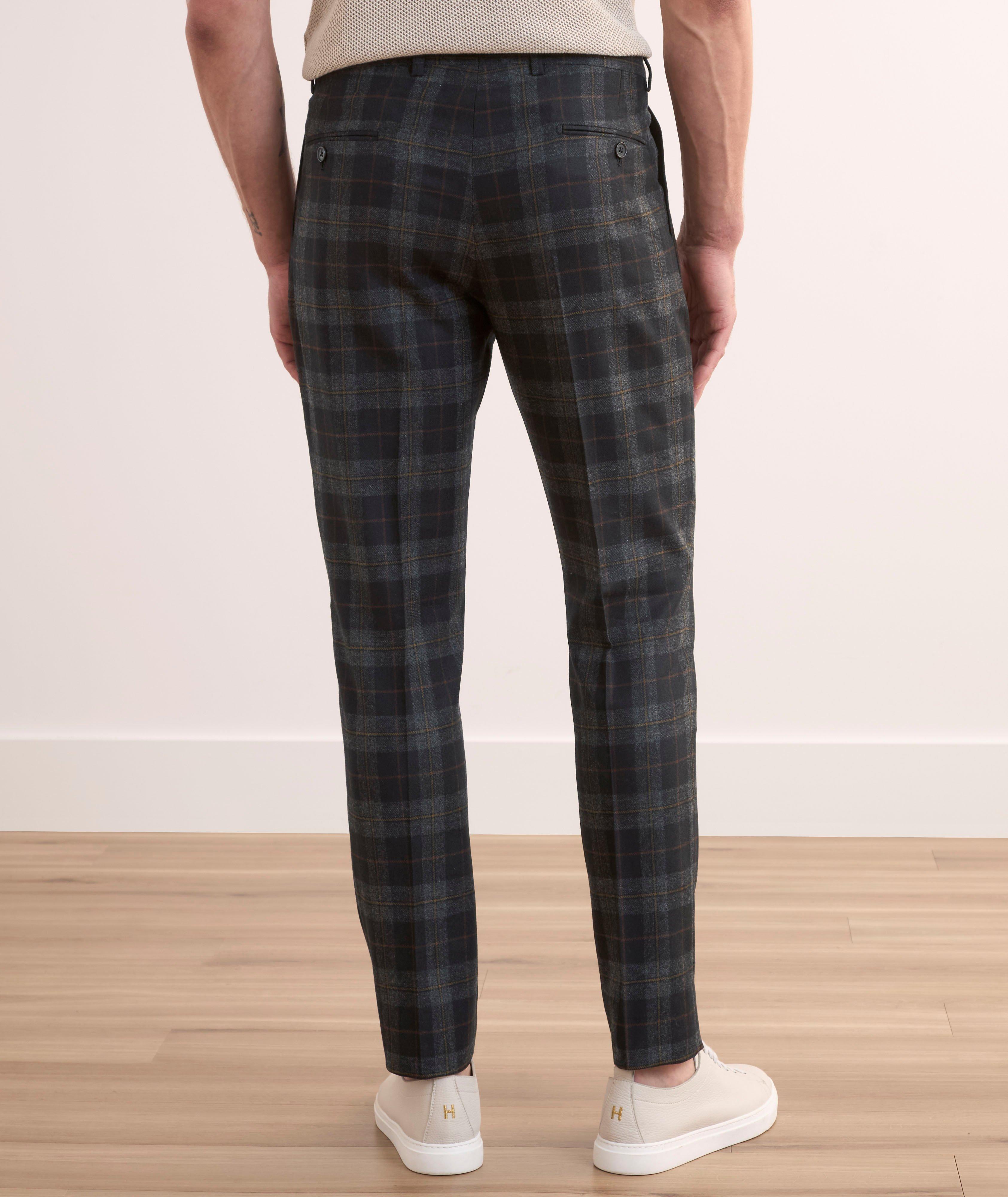 Plaid Vicuna Wool-Blend Dress Pants image 3