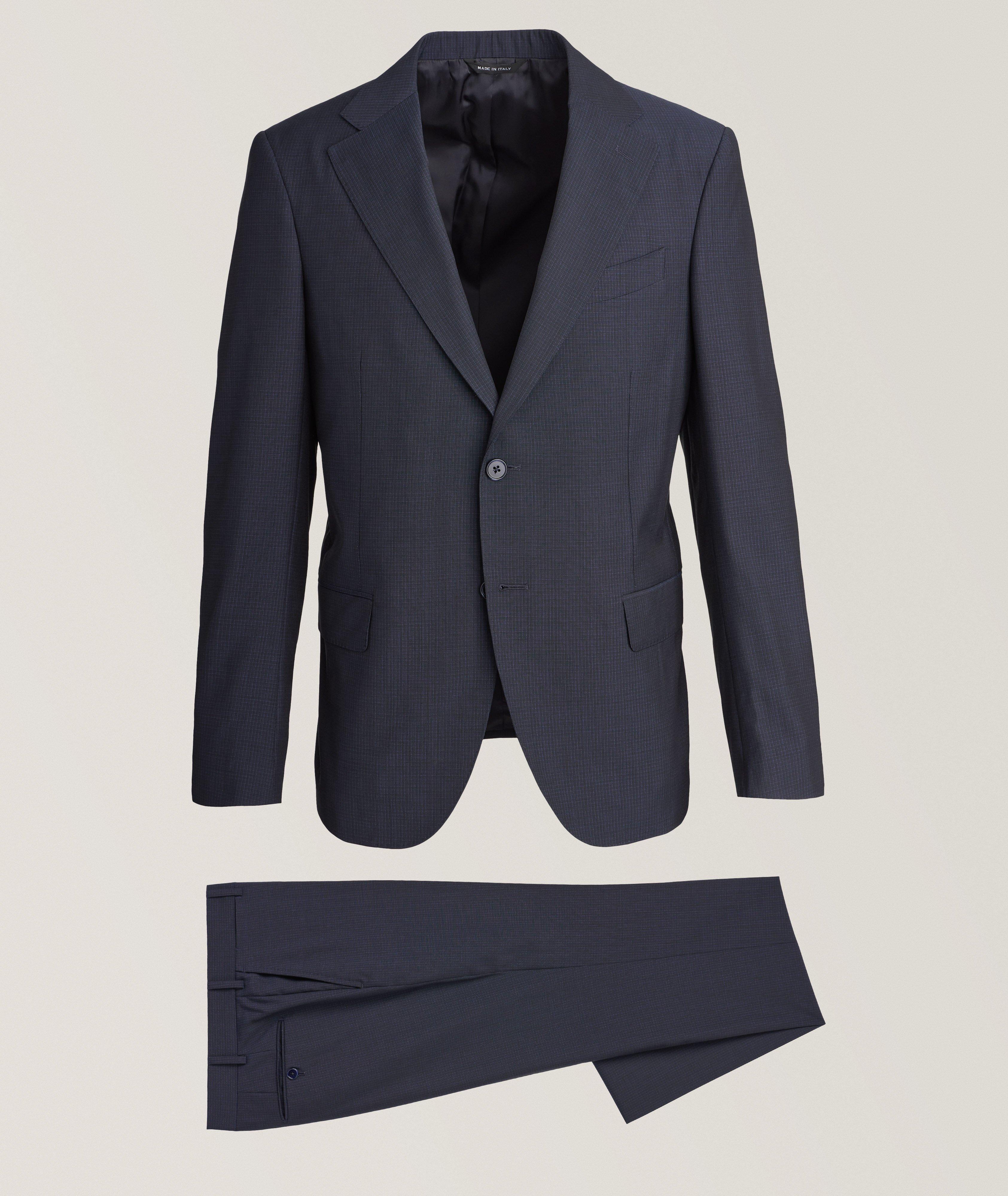 Tonal Micro Check Suit