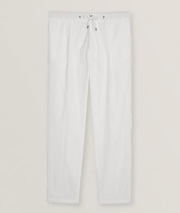 Eleventy Drawstring Stretch-Cotton Pants, Pants