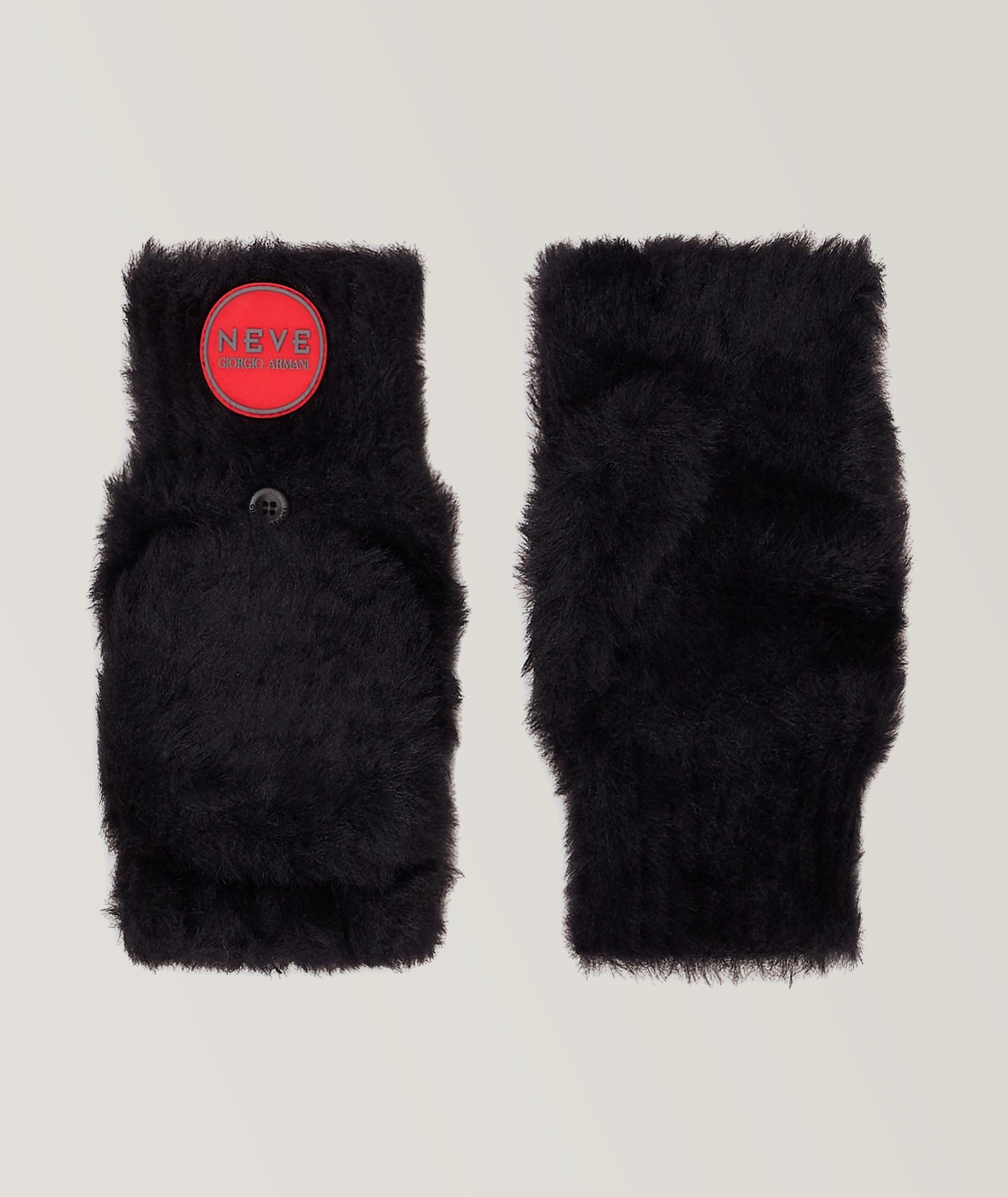 Neve Collection Sheepskin-Effect Fabric Ski Gloves