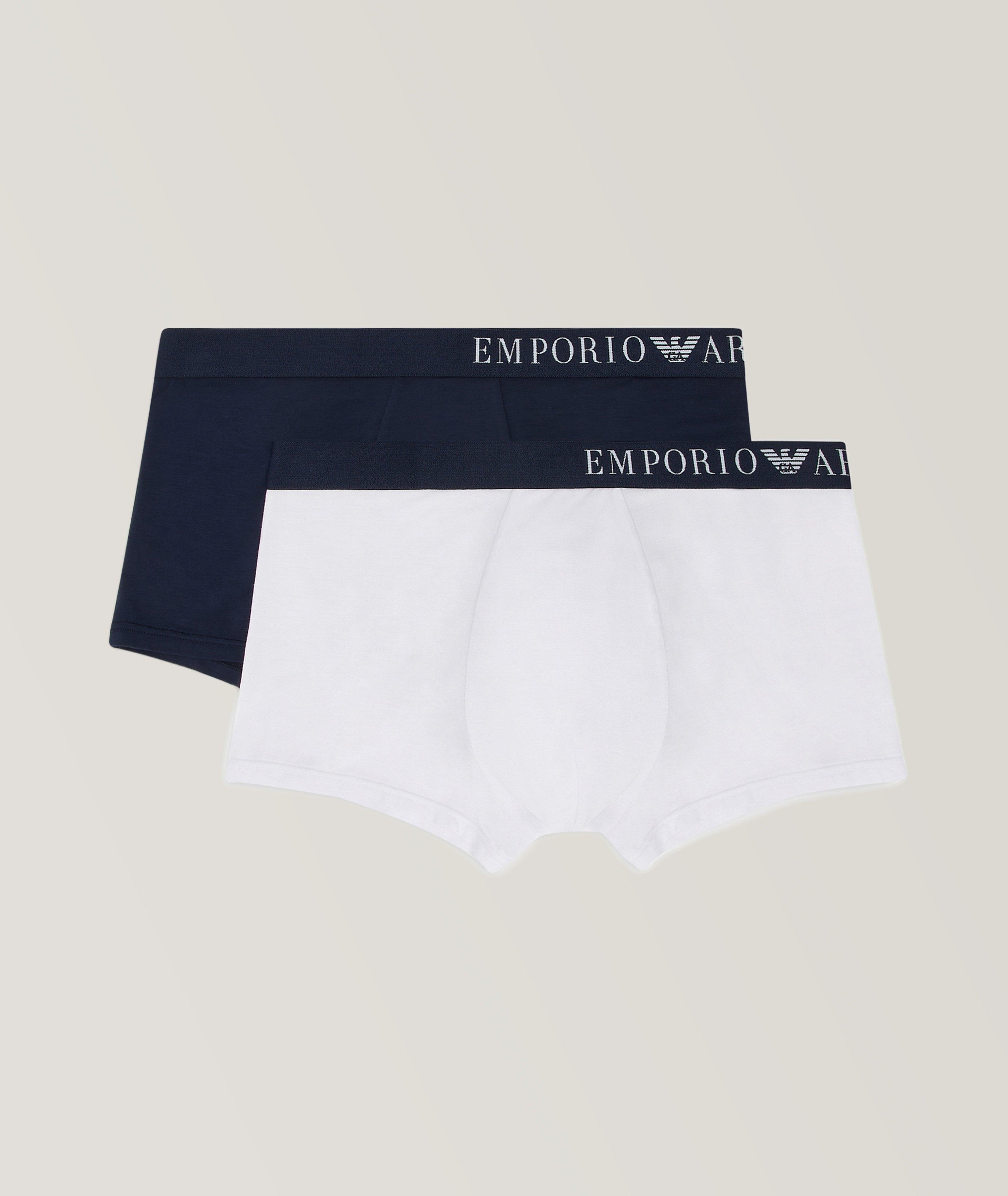 Two-Pack Tonal Logo Band Stretch-Cotton Boxer Briefs