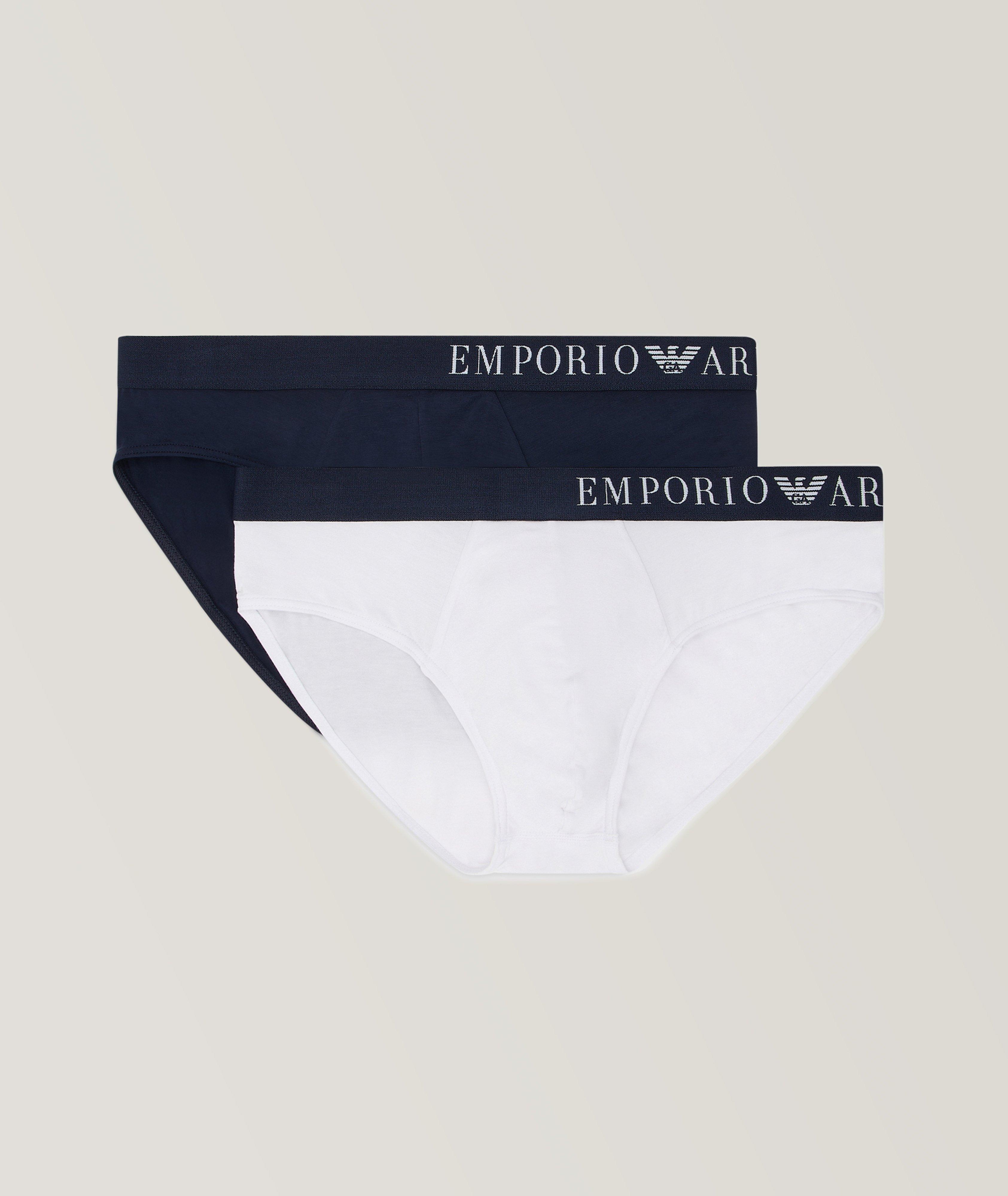 Two-Pack Logo Band Stretch-Cotton Briefs