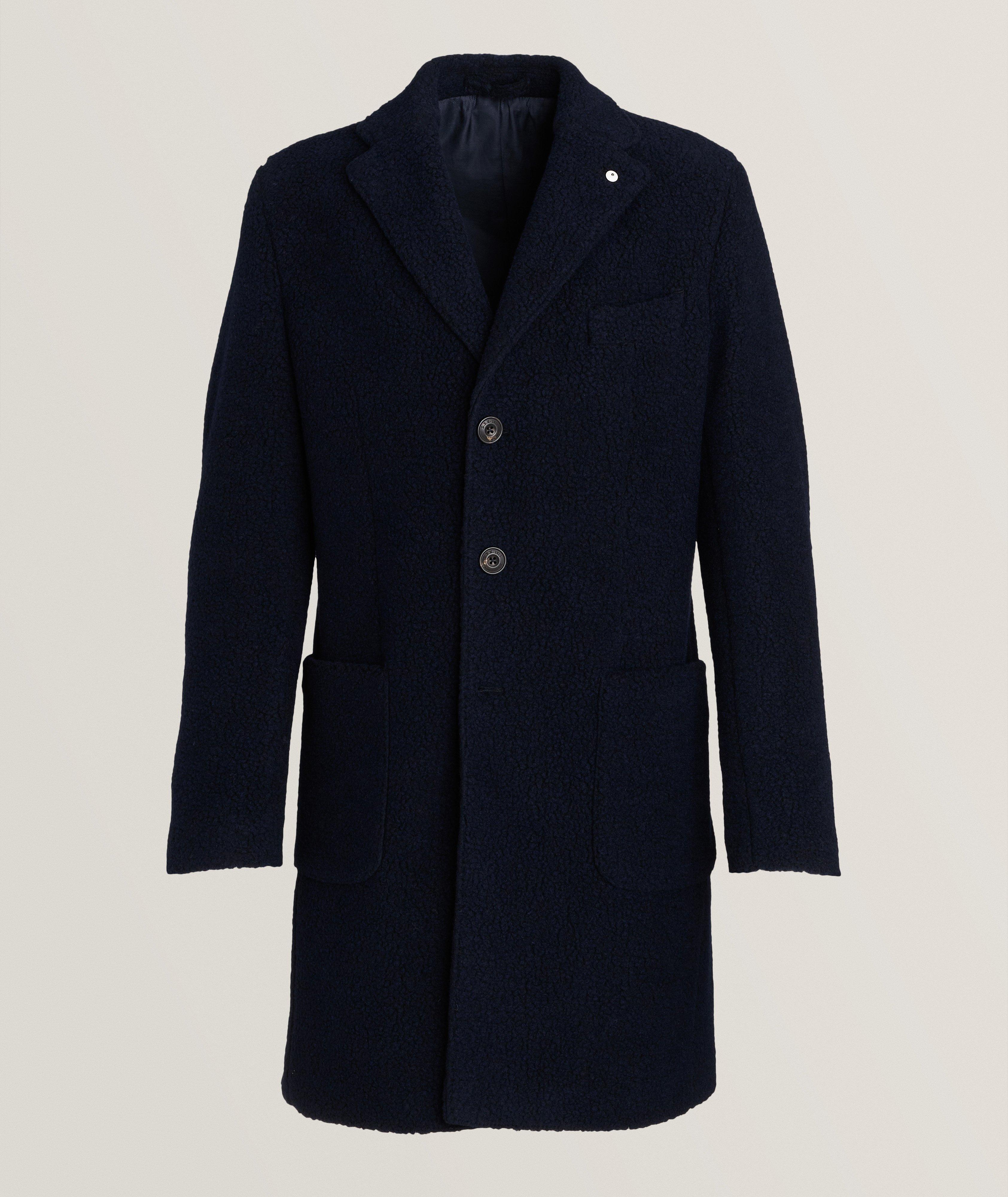 L.b.m. 1911 London Teddy Overcoat In Blue , Men's Size 50 Wool