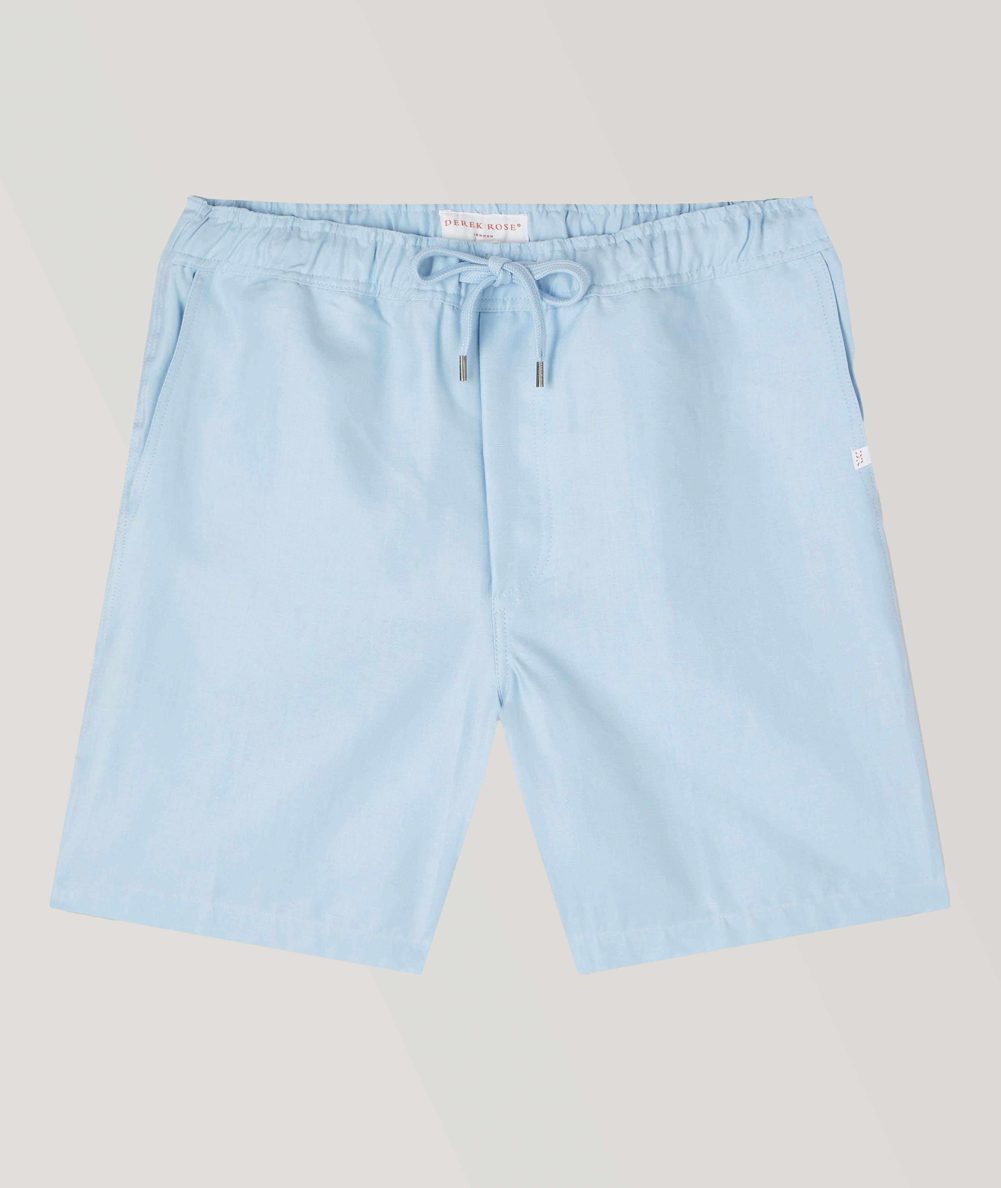 Derek Rose Short Sydney 2 En Lin En Bleu , Taille Homme TG