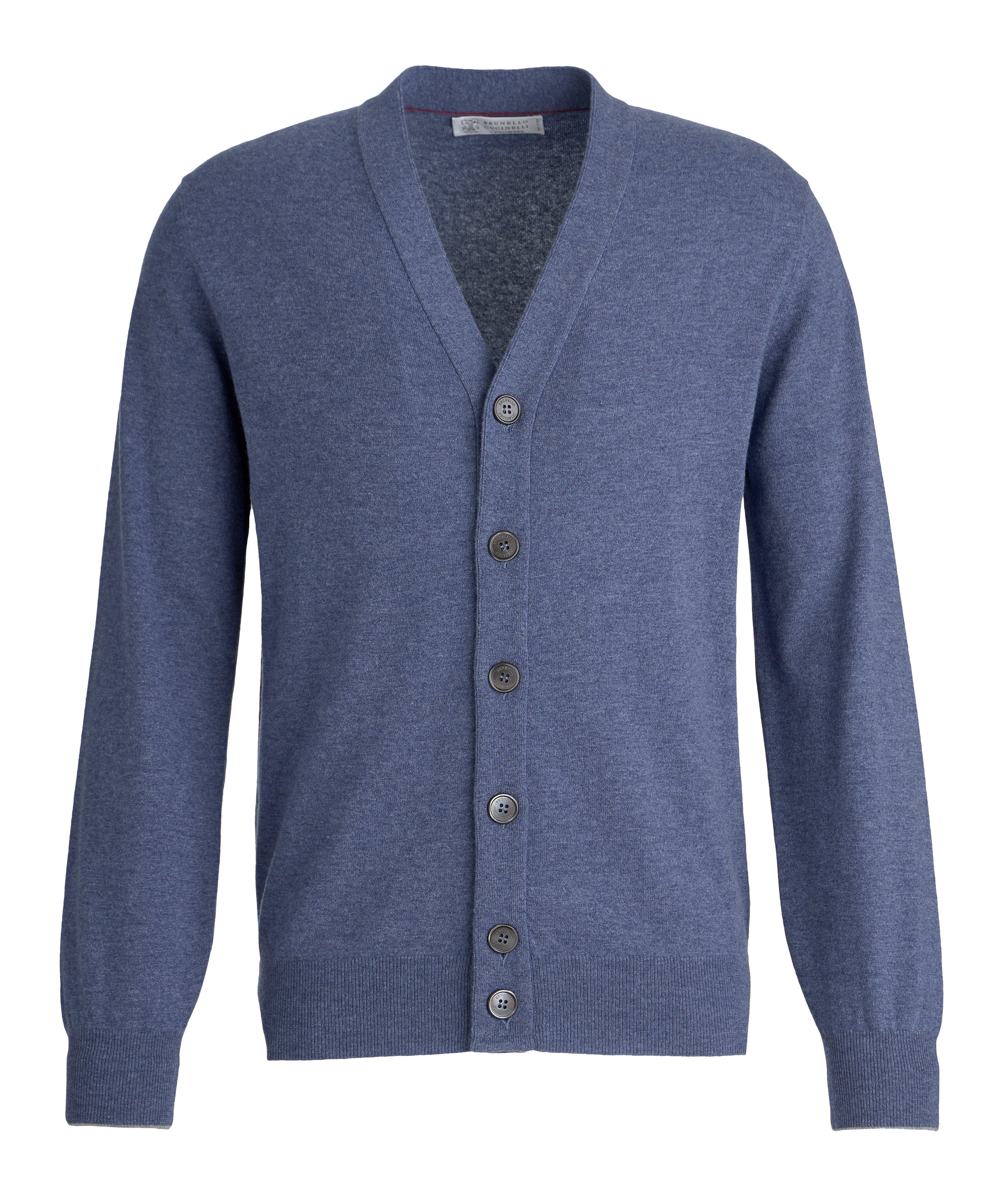 Contrast Tipped Cashmere Cardigan  image 0