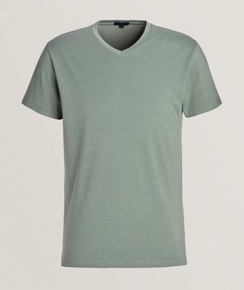 Men's V-Neck T-Shirt Basel Micro Modal Stretch Sage Green