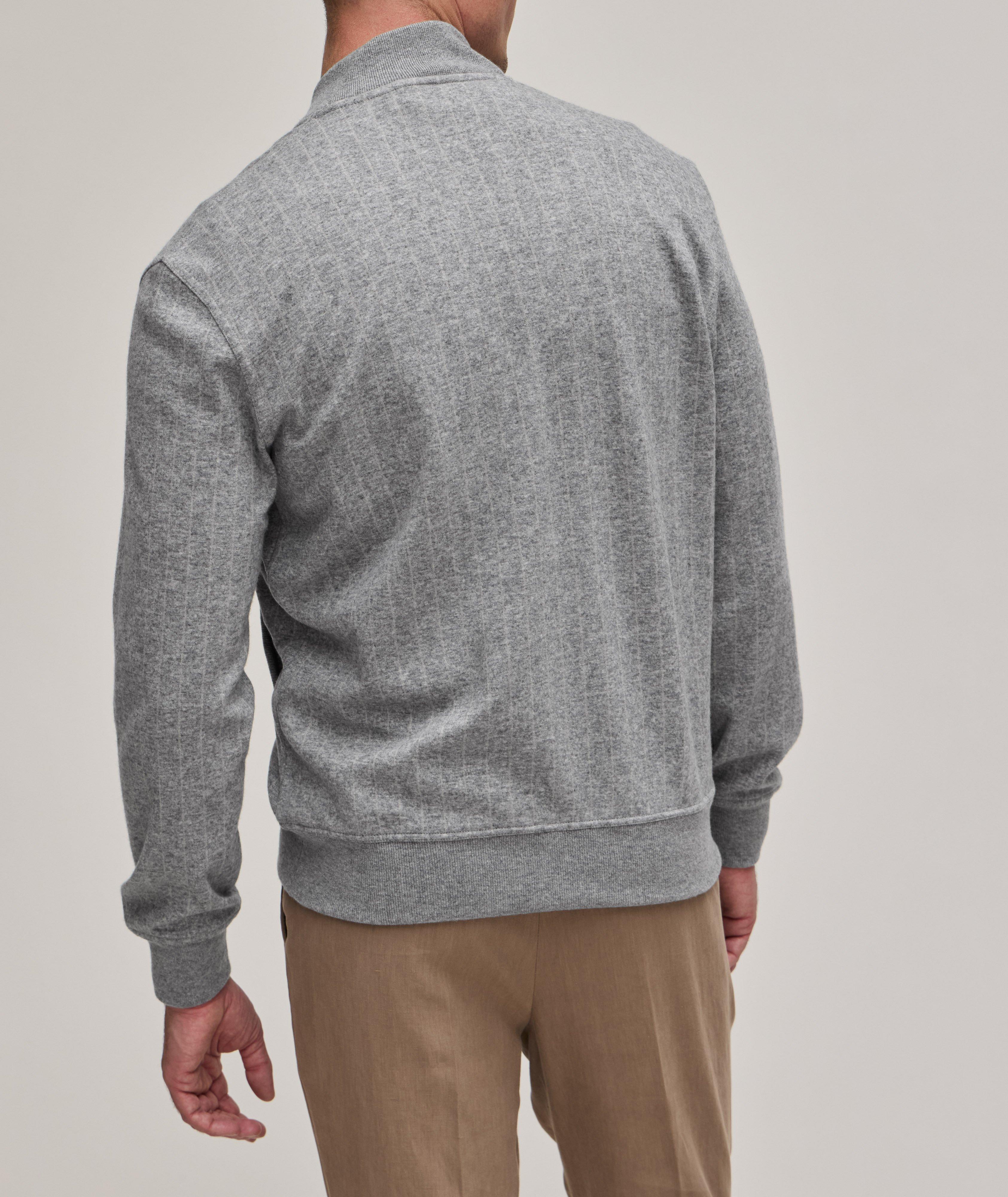 Pinstripe Cashmere-Cotton Terry Sweater image 2