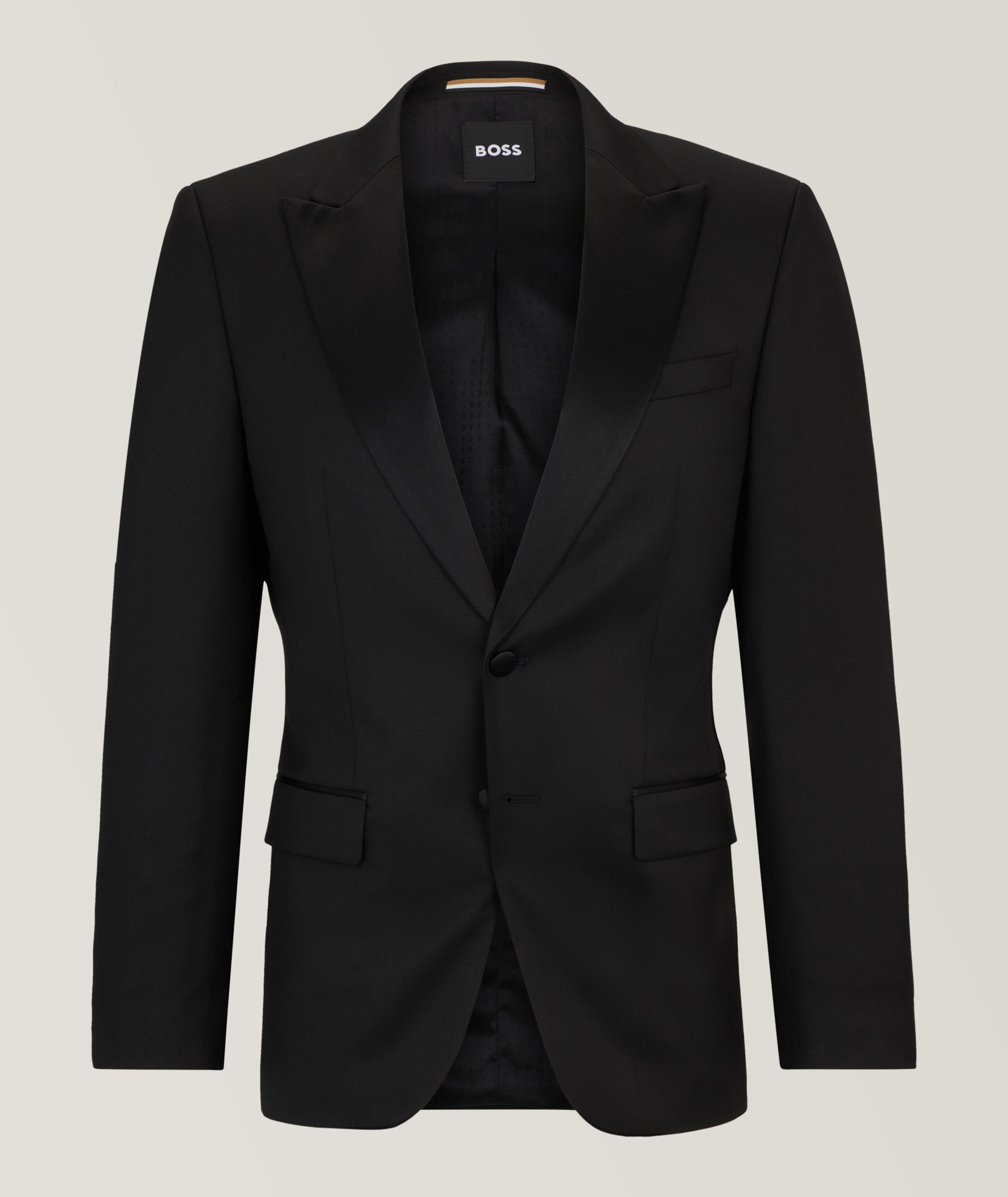 BOSS Veston De Smoking En Laine Vierge Super 120 En Noir , Taille Homme 36