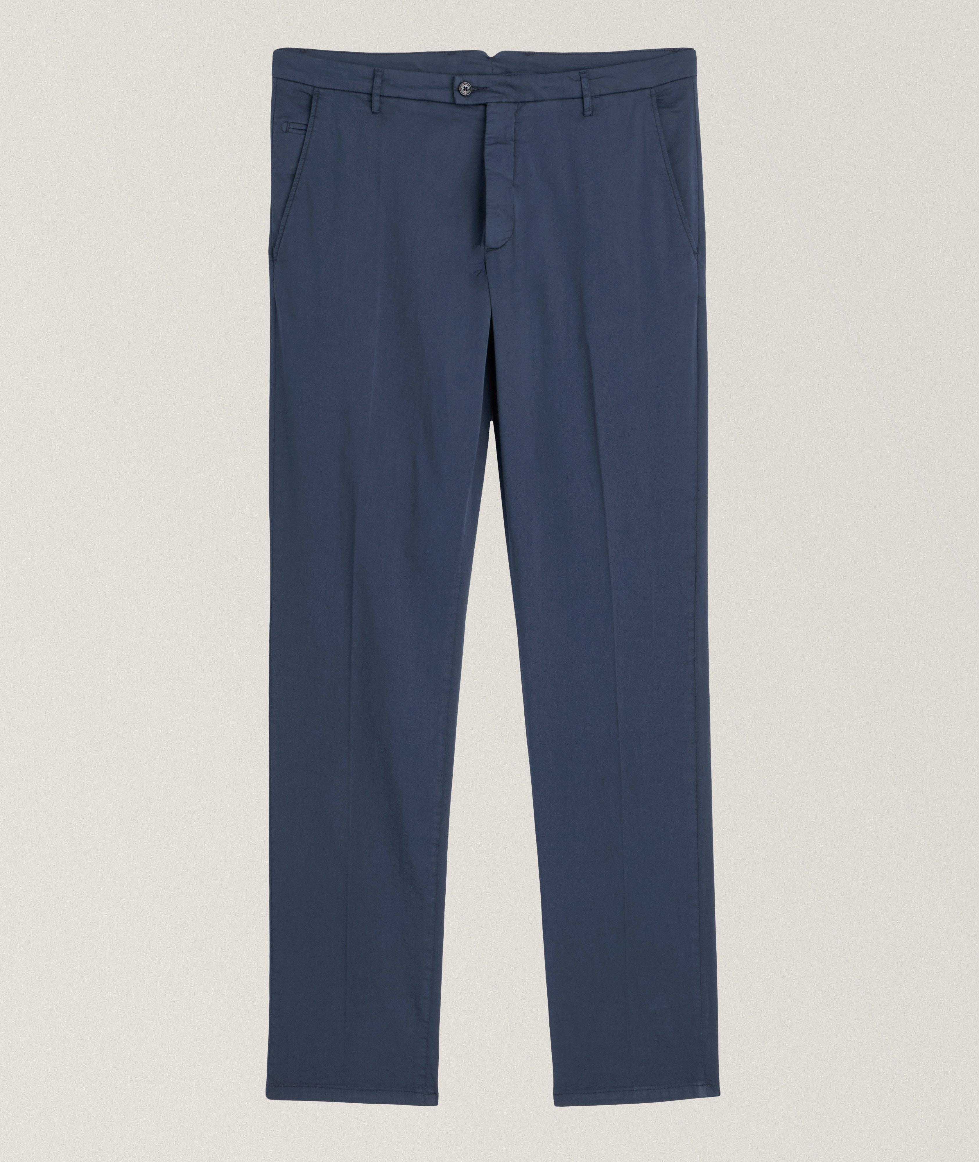 Garment Dyed Stretch Cotton-Silk Chinos  image 0