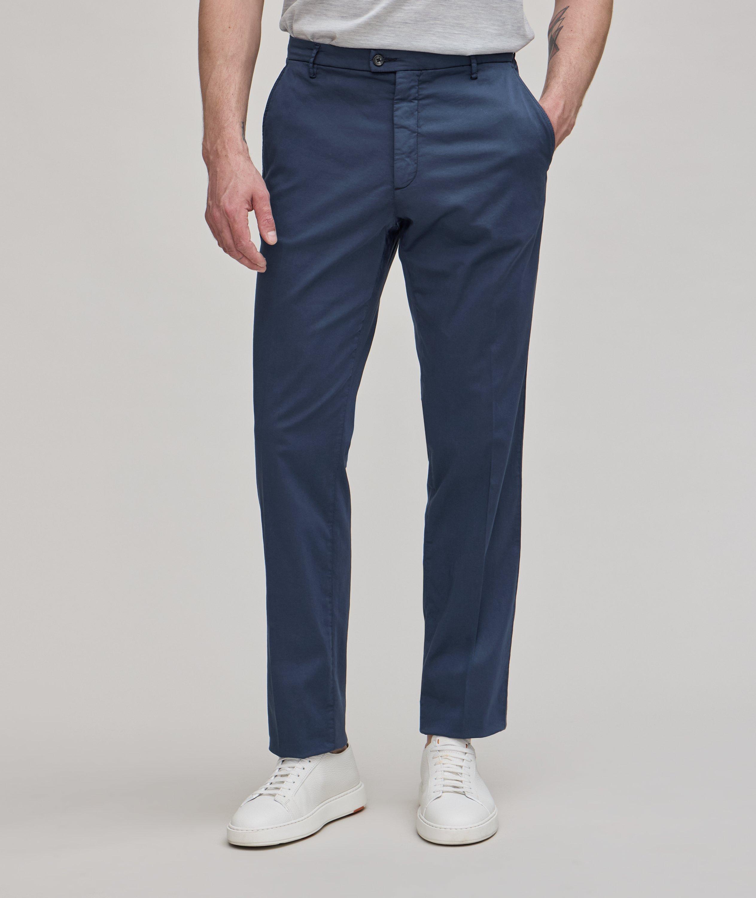 Garment Dyed Stretch Cotton-Silk Chinos  image 1