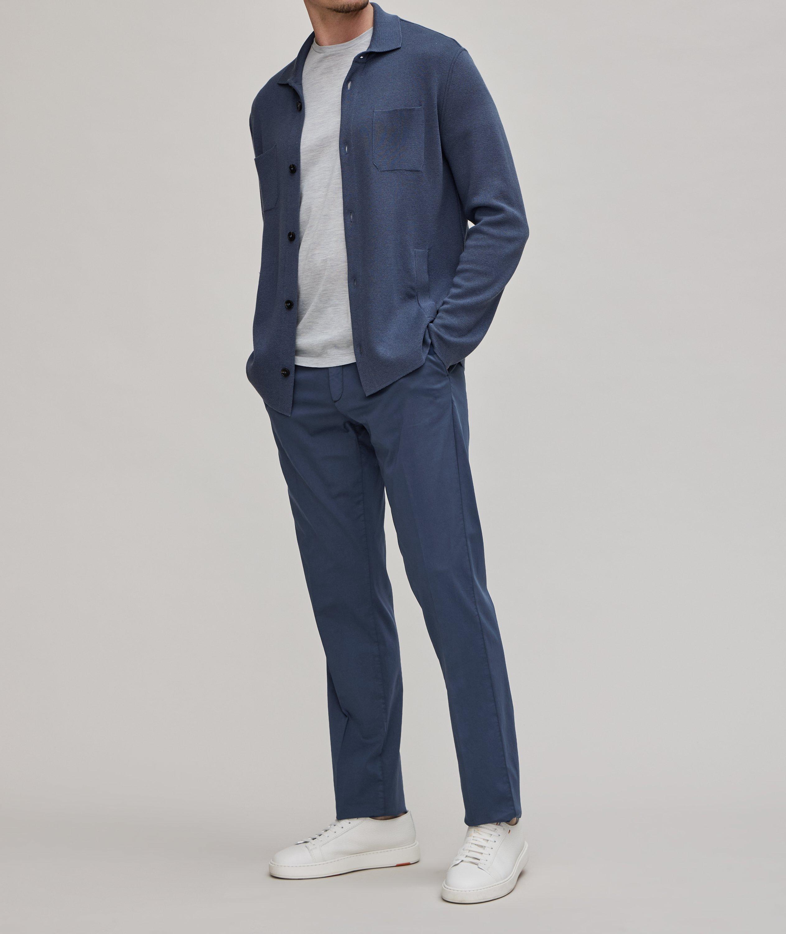 Garment Dyed Stretch Cotton-Silk Chinos  image 3