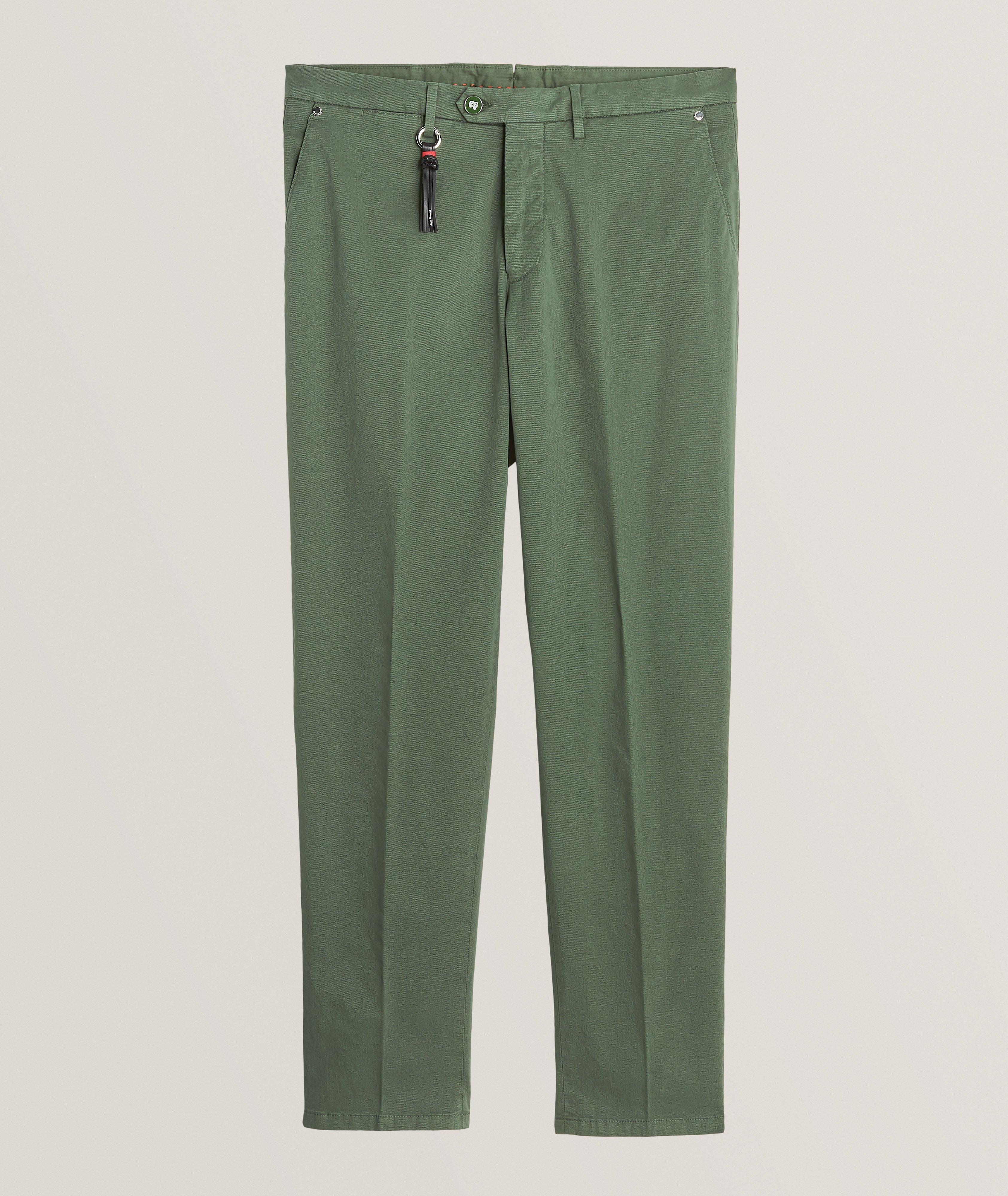 Marco Pescarolo New York Stretch-Cotton Pants In Green , Men's Size 54