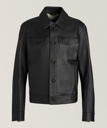 Sly & Co Sandro Lamb Skin Leather Jacket | Men's | Moores Clothing