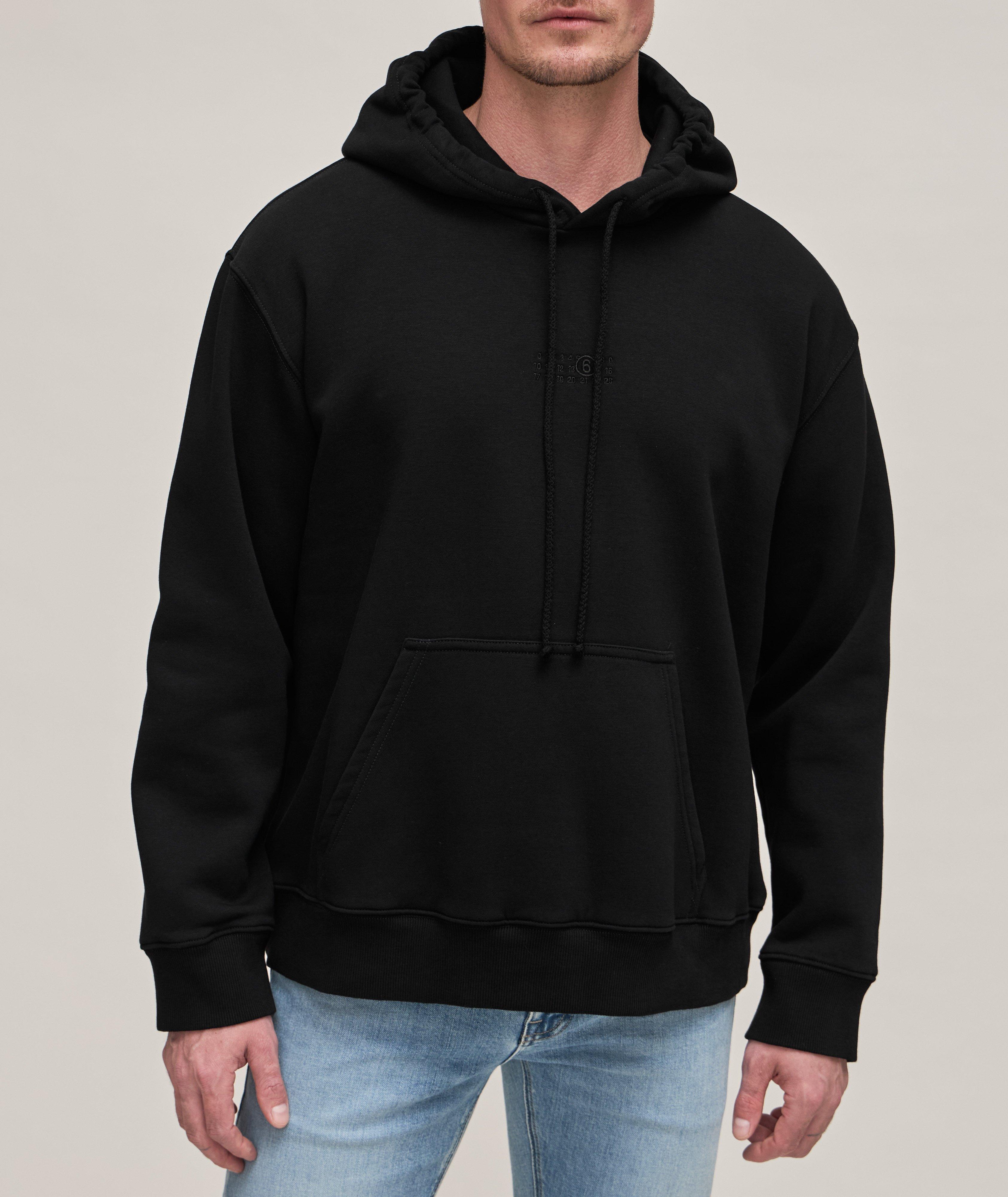 Embroidered Numbers Print Hooded Sweater image 1