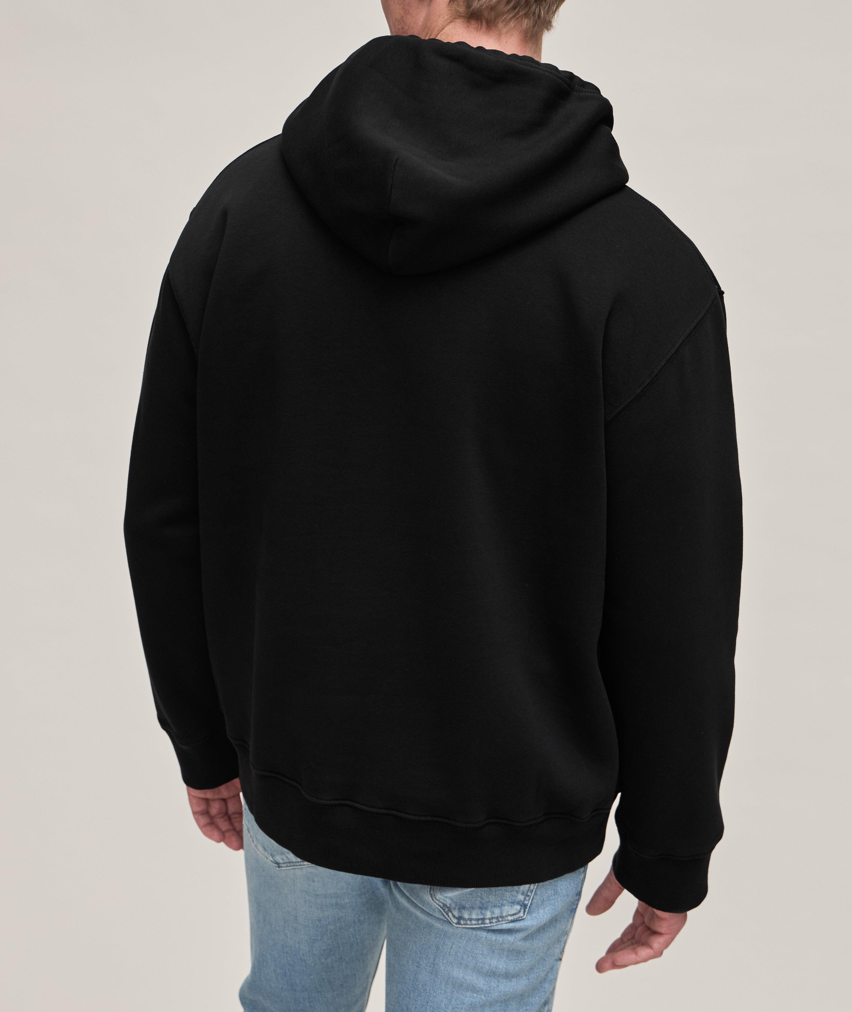 Embroidered Numbers Print Hooded Sweater image 2