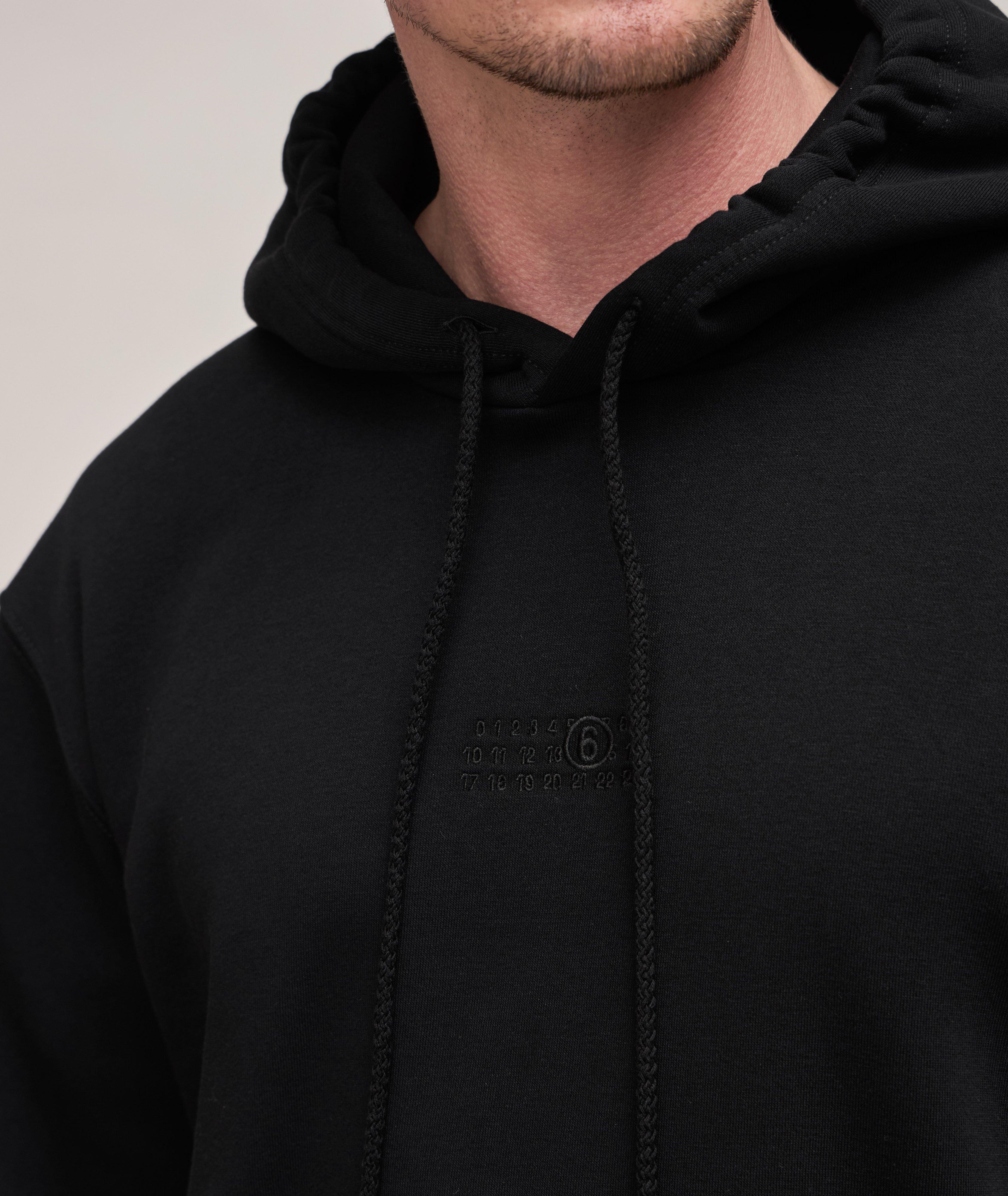 Embroidered Numbers Print Hooded Sweater image 3