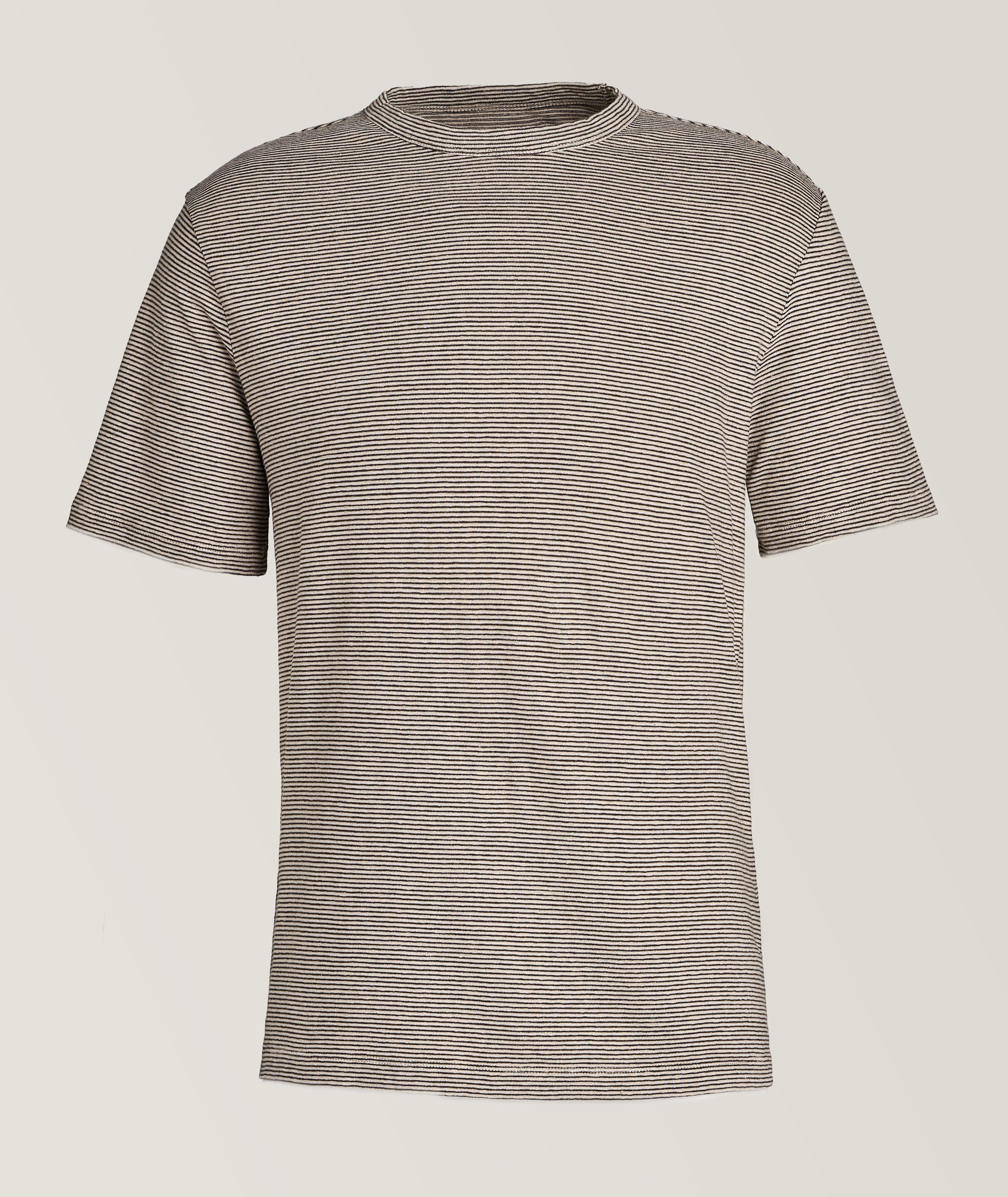 Thin Vertical Striped Cotton-Linen T-Shirt  image 0