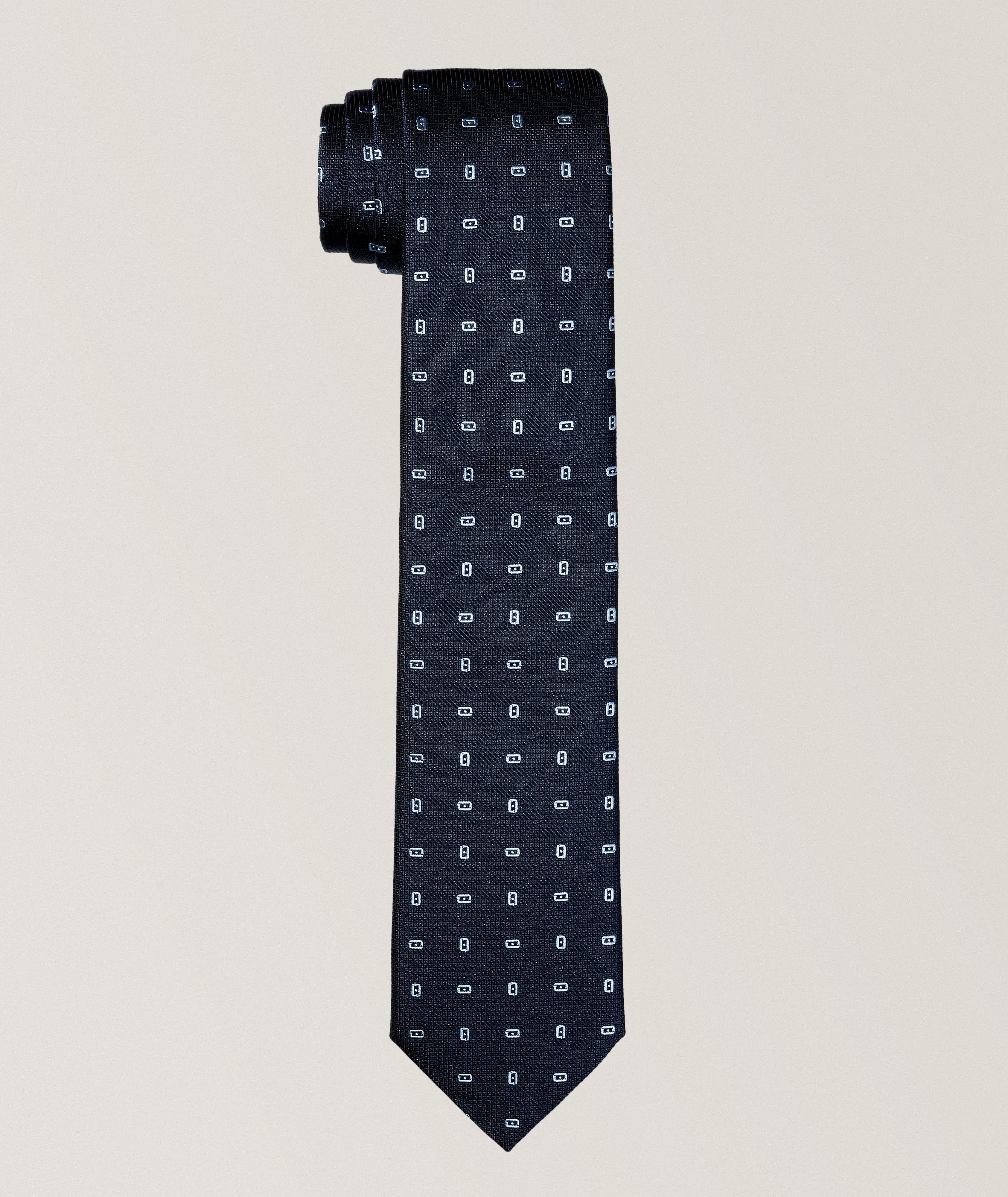 All-Over Micro Jacquard Silk-Blend Tie