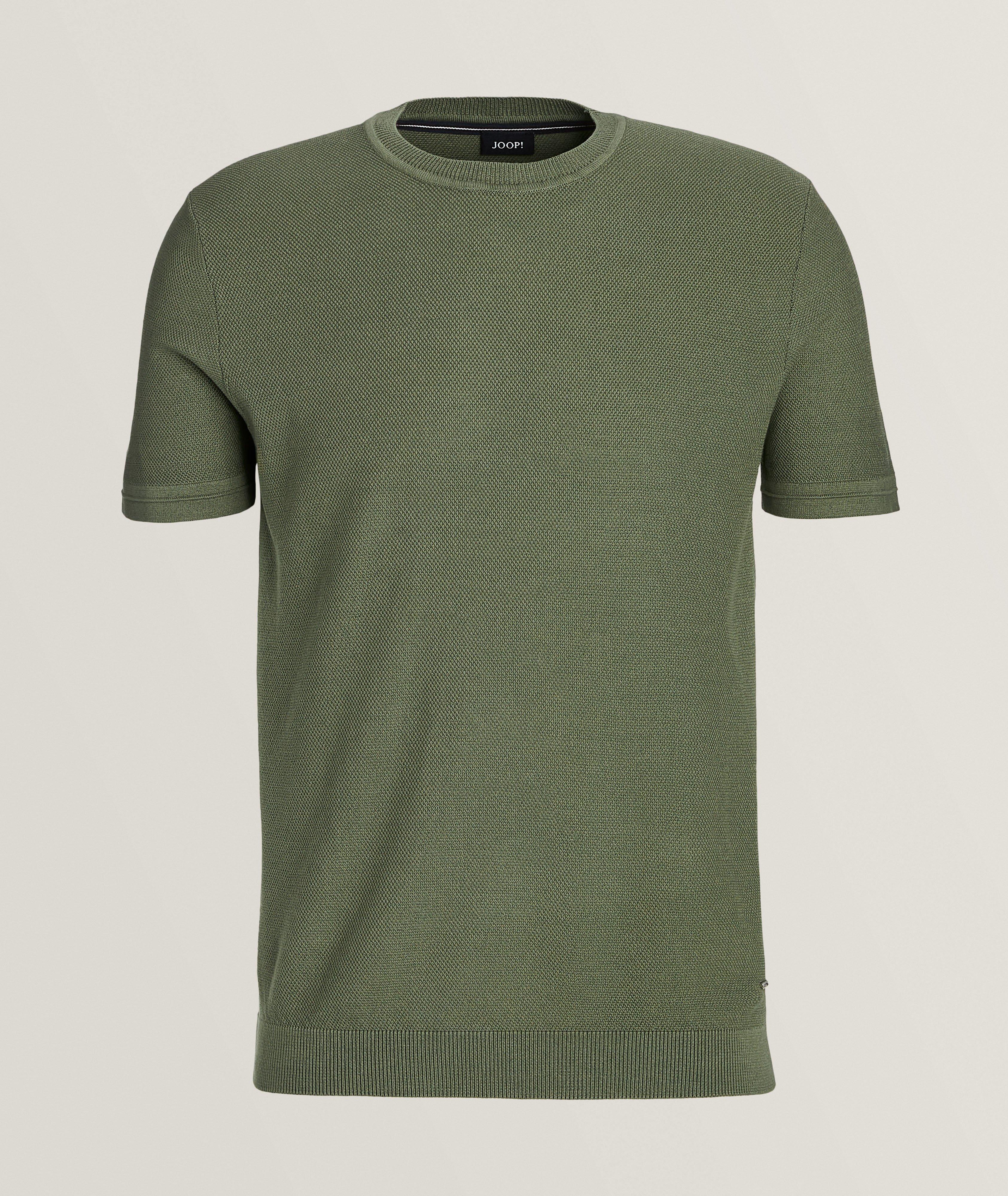 Joop! Valdrio Woven Textured Crewneck T-Shirt In Green , Men's Size XL Cotton