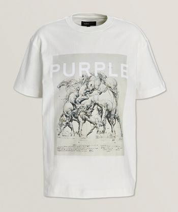 Purple Brand Dripping Paint Logo Cotton T-Shirt, T-Shirts