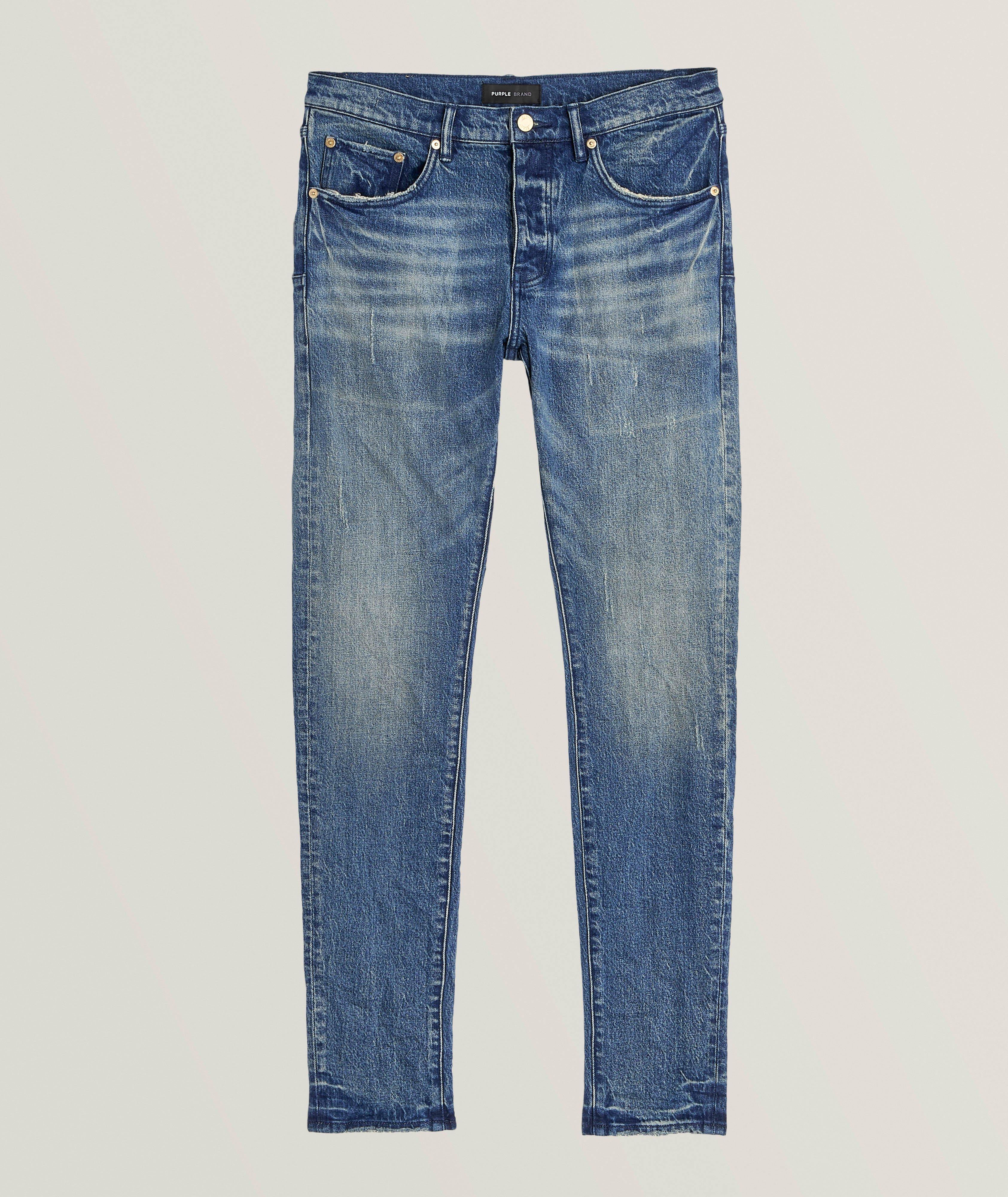 P001 Distressed Western Skinny Jeans