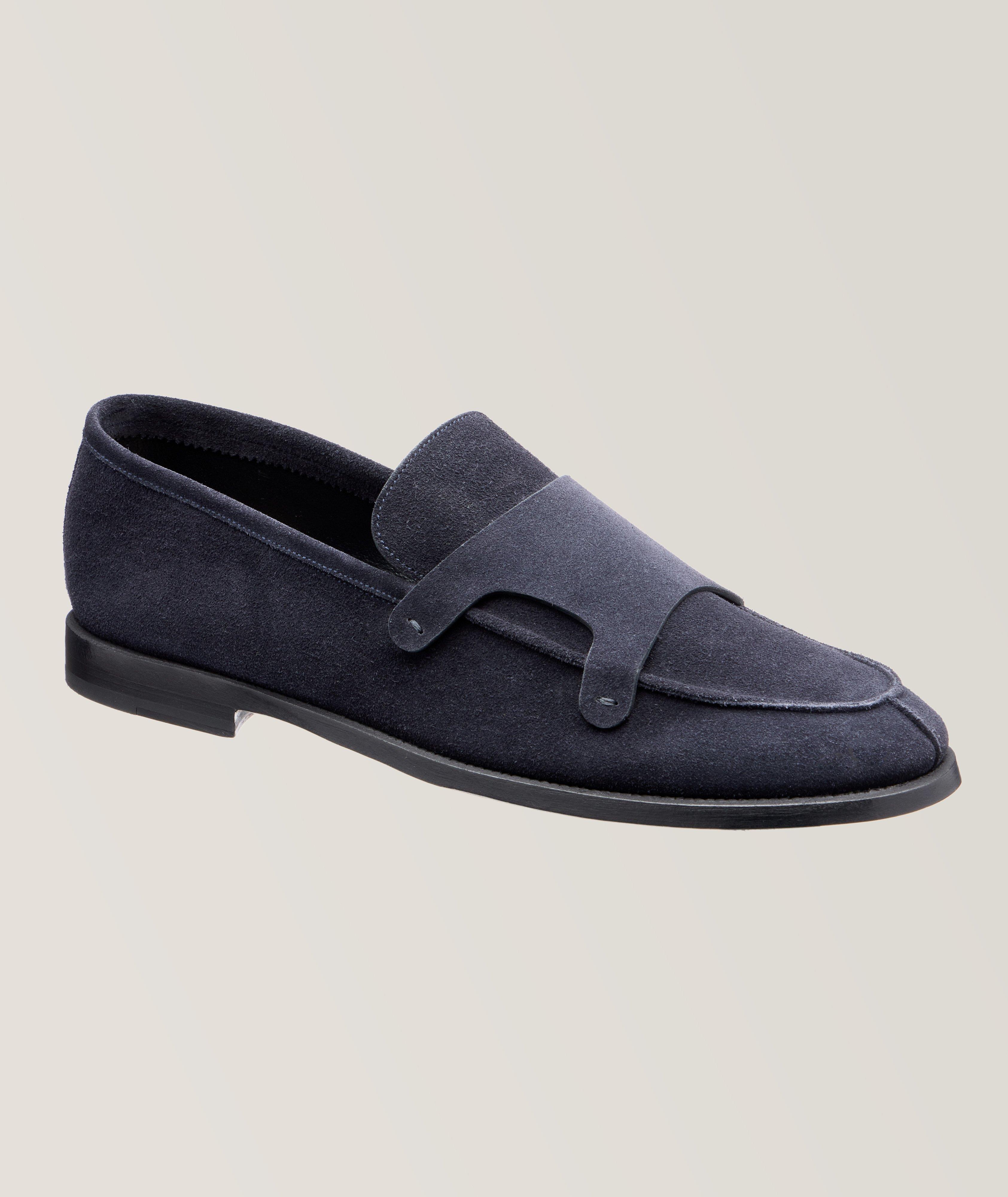 Barrett Suede Double Monkstraps In Blue , Men's Size 43