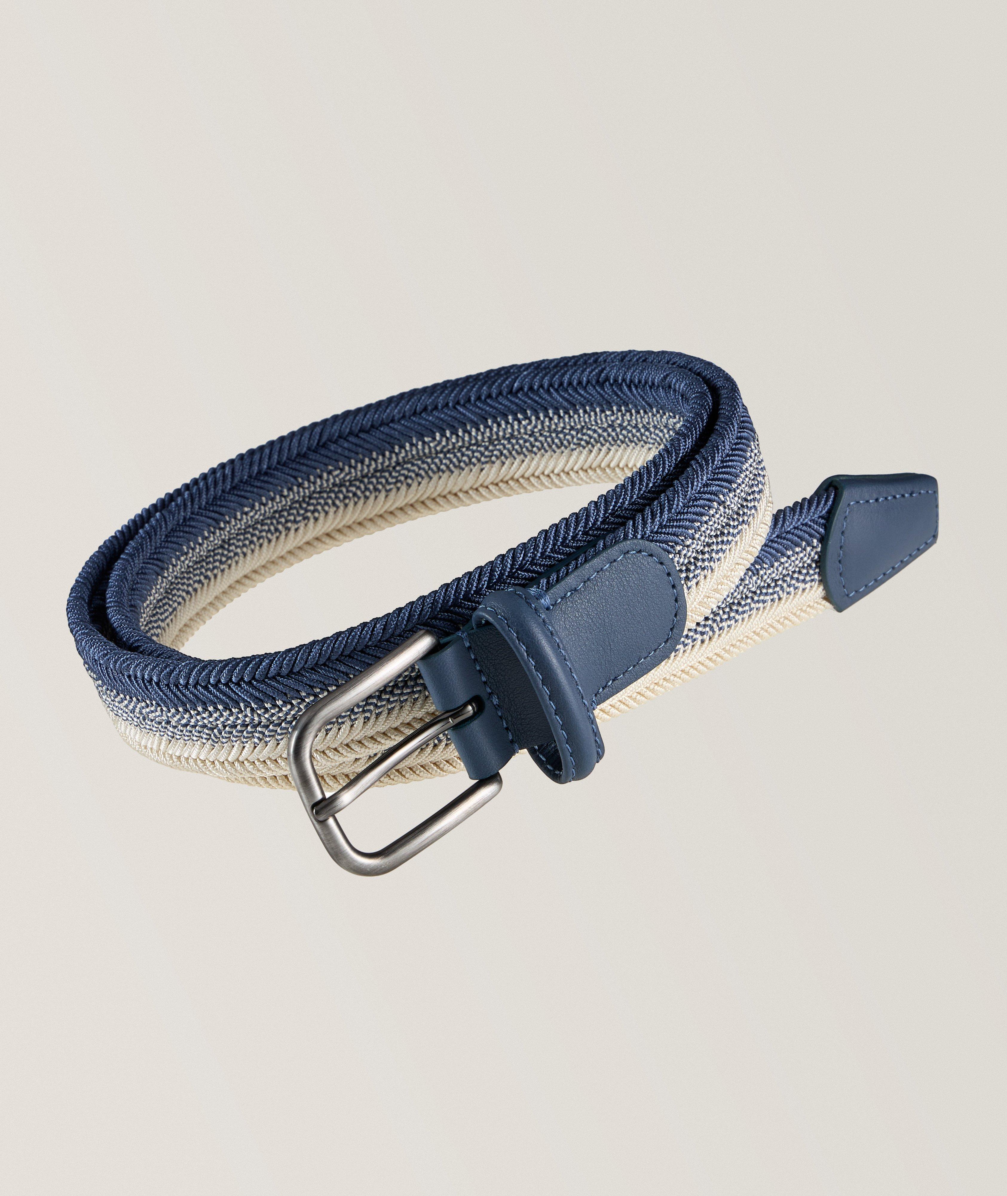 Anderson's Ombre Mix Stretch Woven Pin-Buckle Belt In Blue Size 44