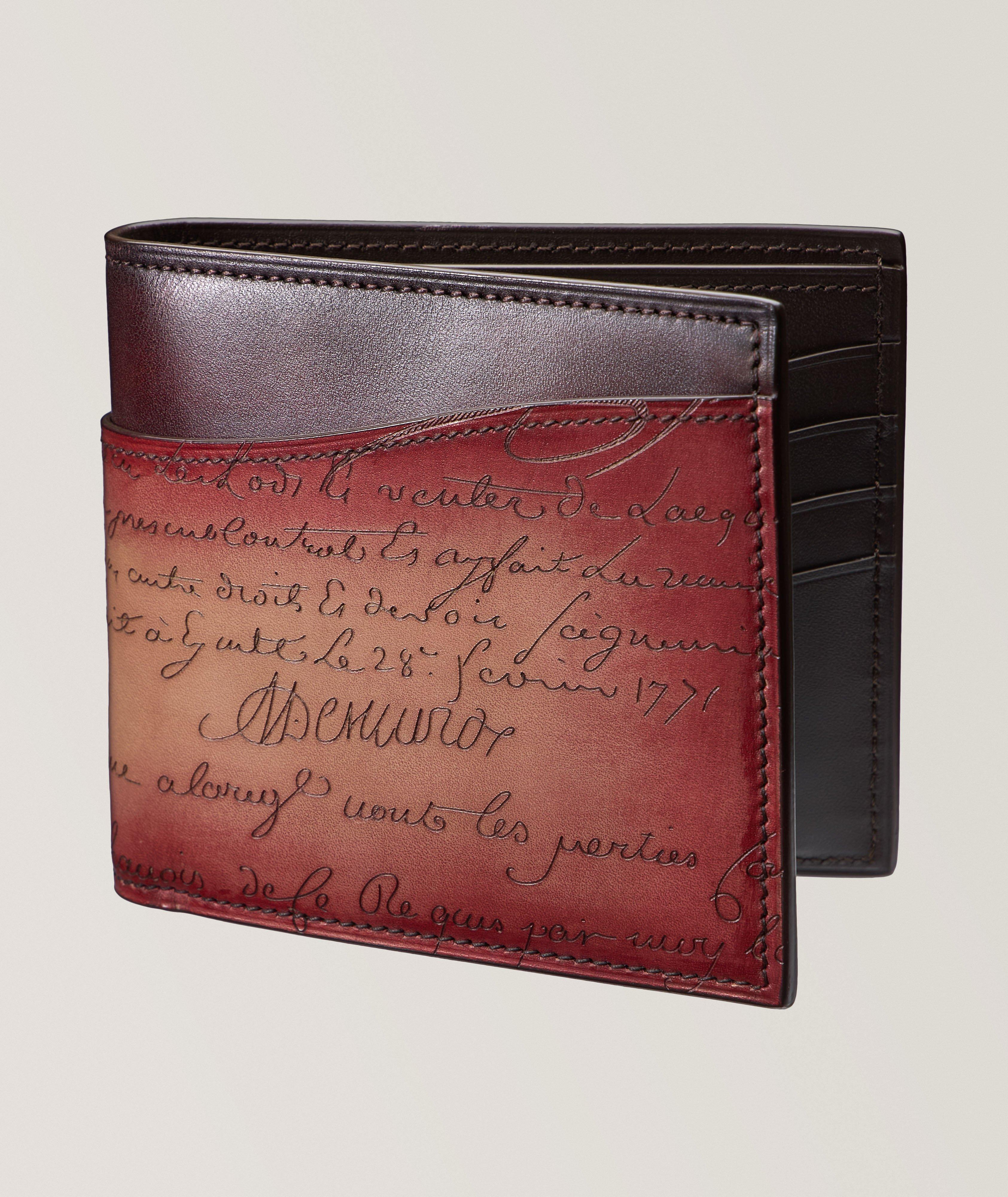 Makore Slim Scritto Leather Bifold Wallet