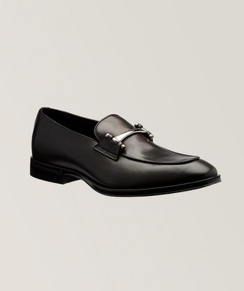 Ferragamo Finley Double Gancini Bit Polished Leather Loafers, Dress Shoes