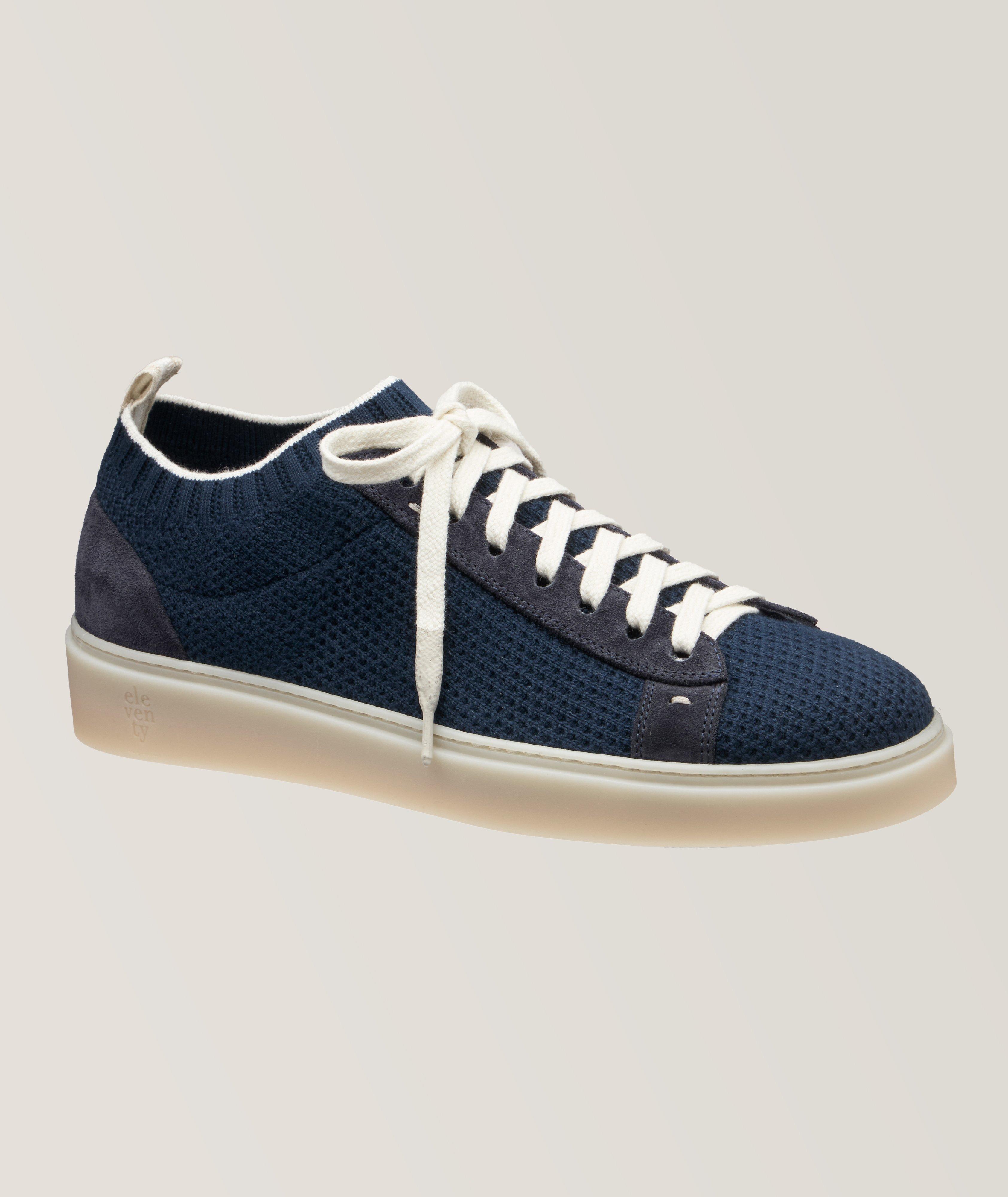 Eleventy Chaussure Sport En Tricot Et En Suède En Bleu , Taille Homme 42