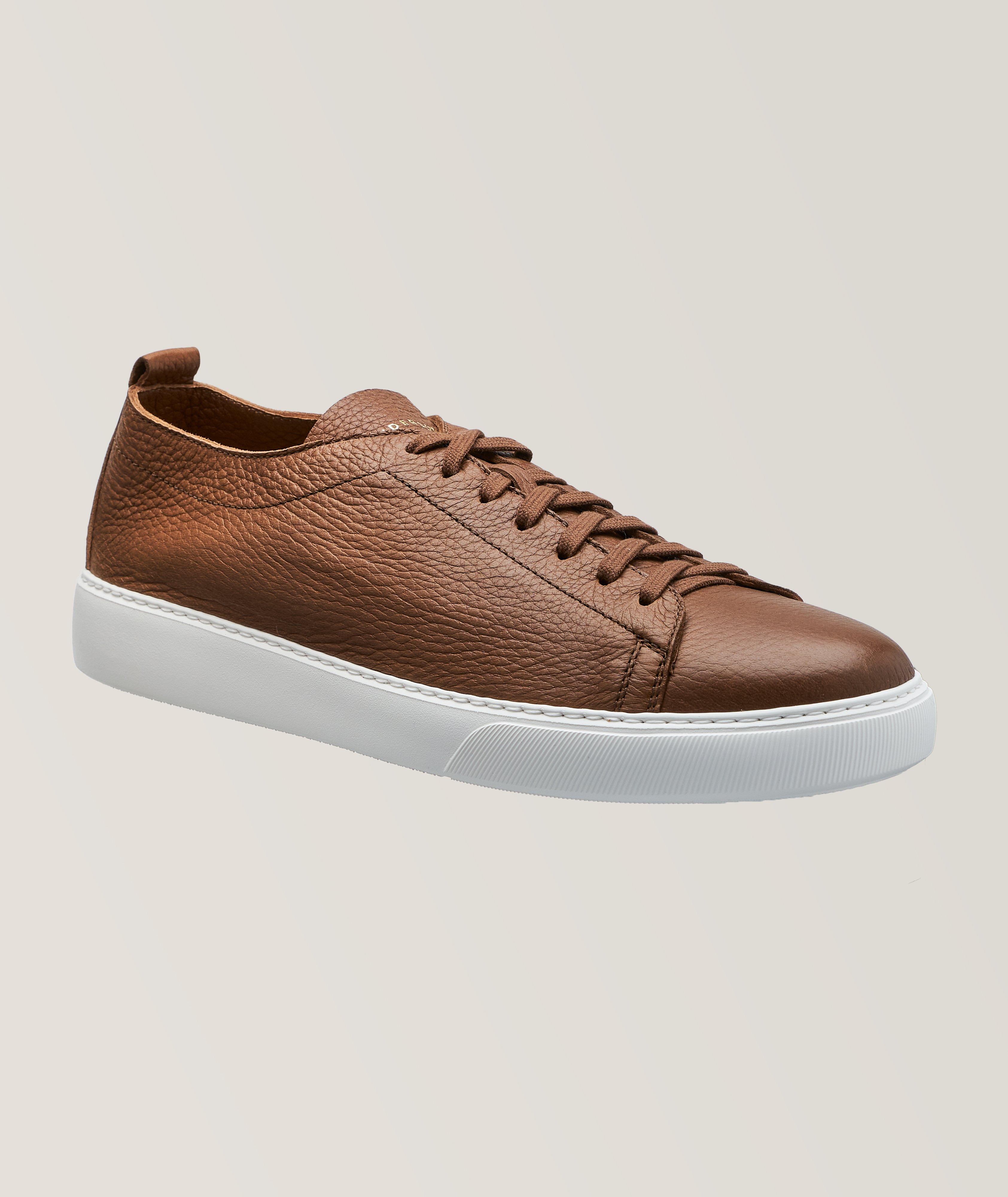 Henderson Chaussure Sport Byron En Cuir Grenu En Brun , Taille Homme 44