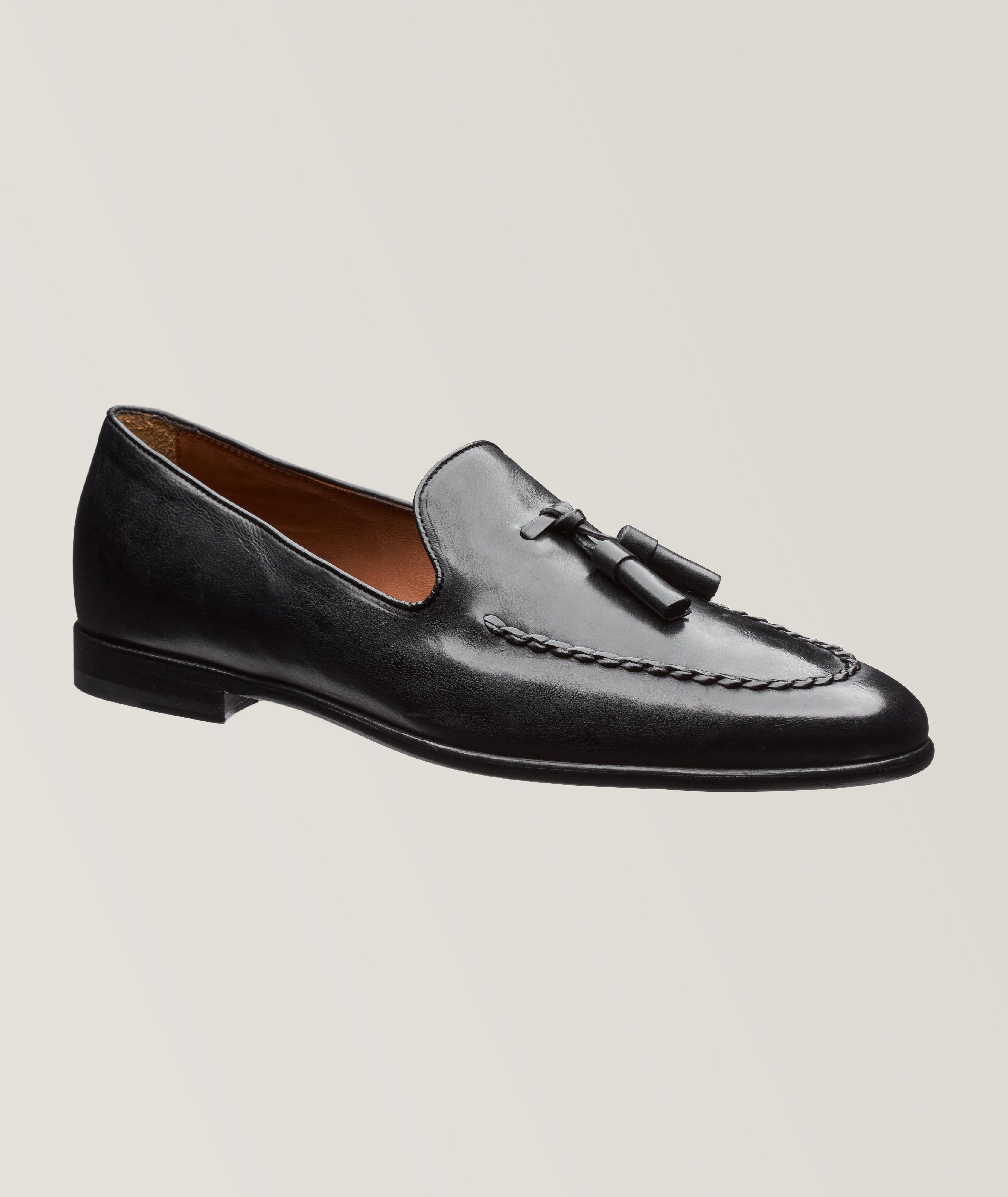 Harold Tassel Leather Loafers In Black , Men's Size 39