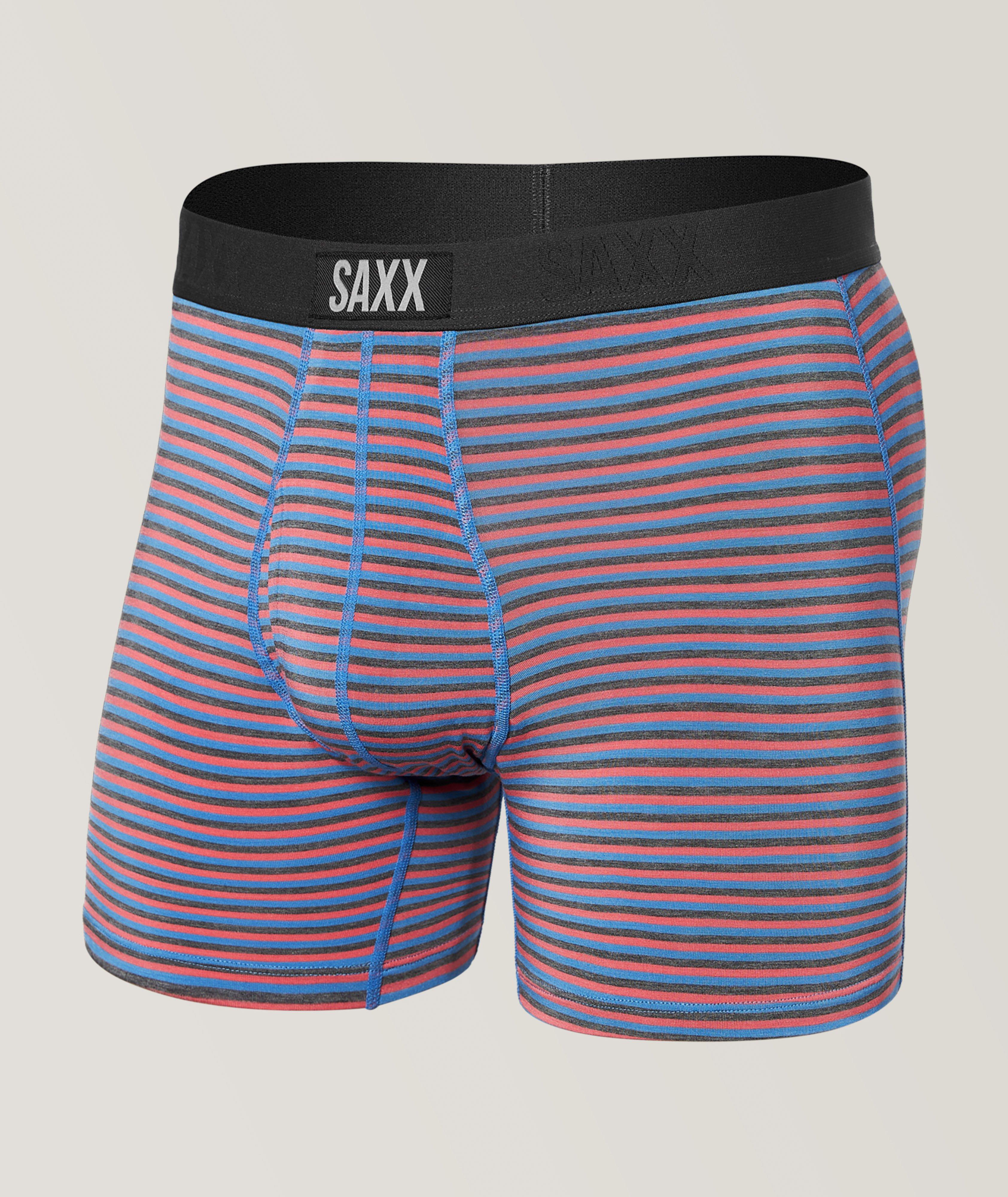 SAXX Boxeur Long Ultra À Rayures En Rouge , Taille Homme Petit