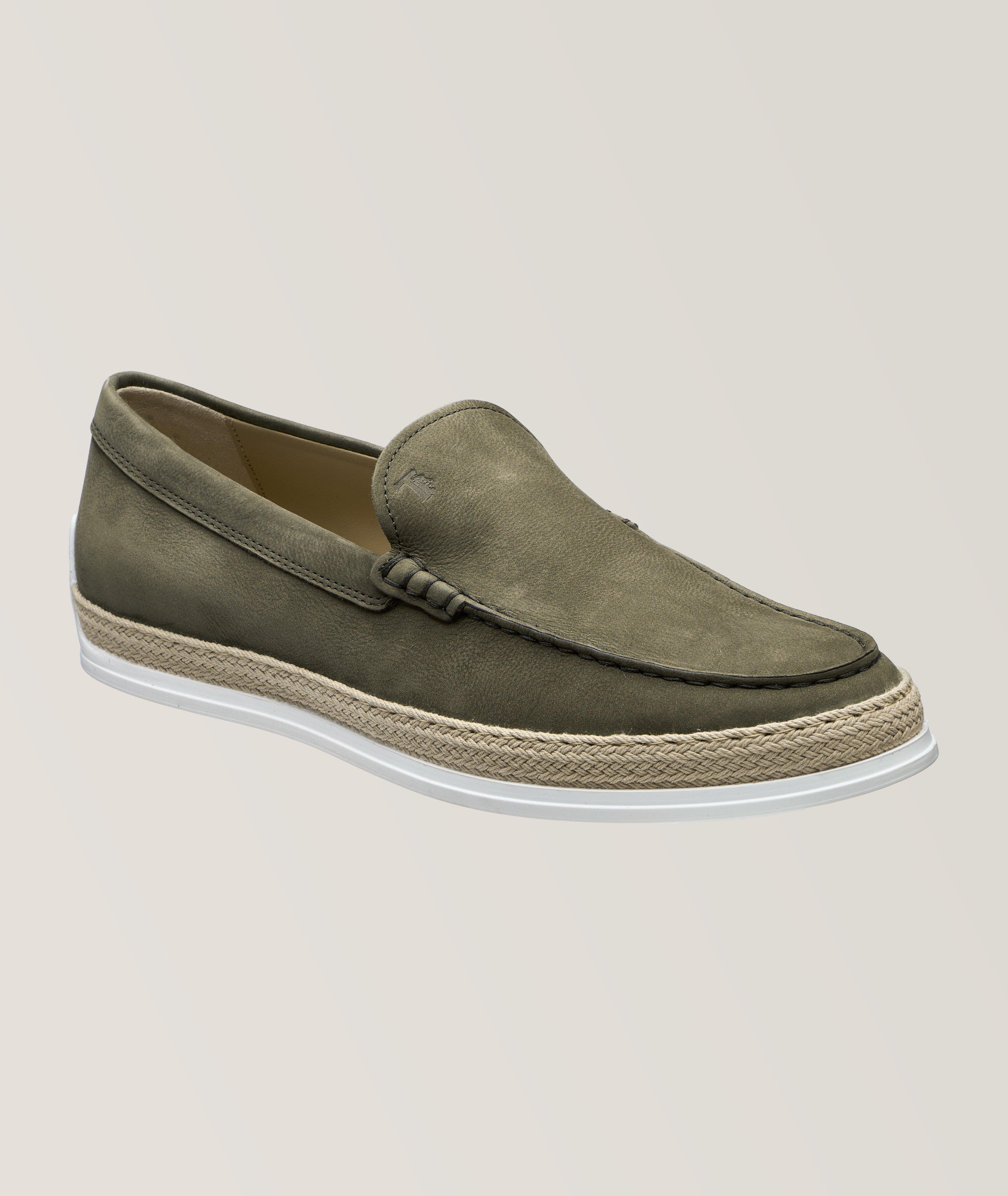 Tod's Espadrille Pantofola En Nubuck En Vert , Taille Homme 8.5