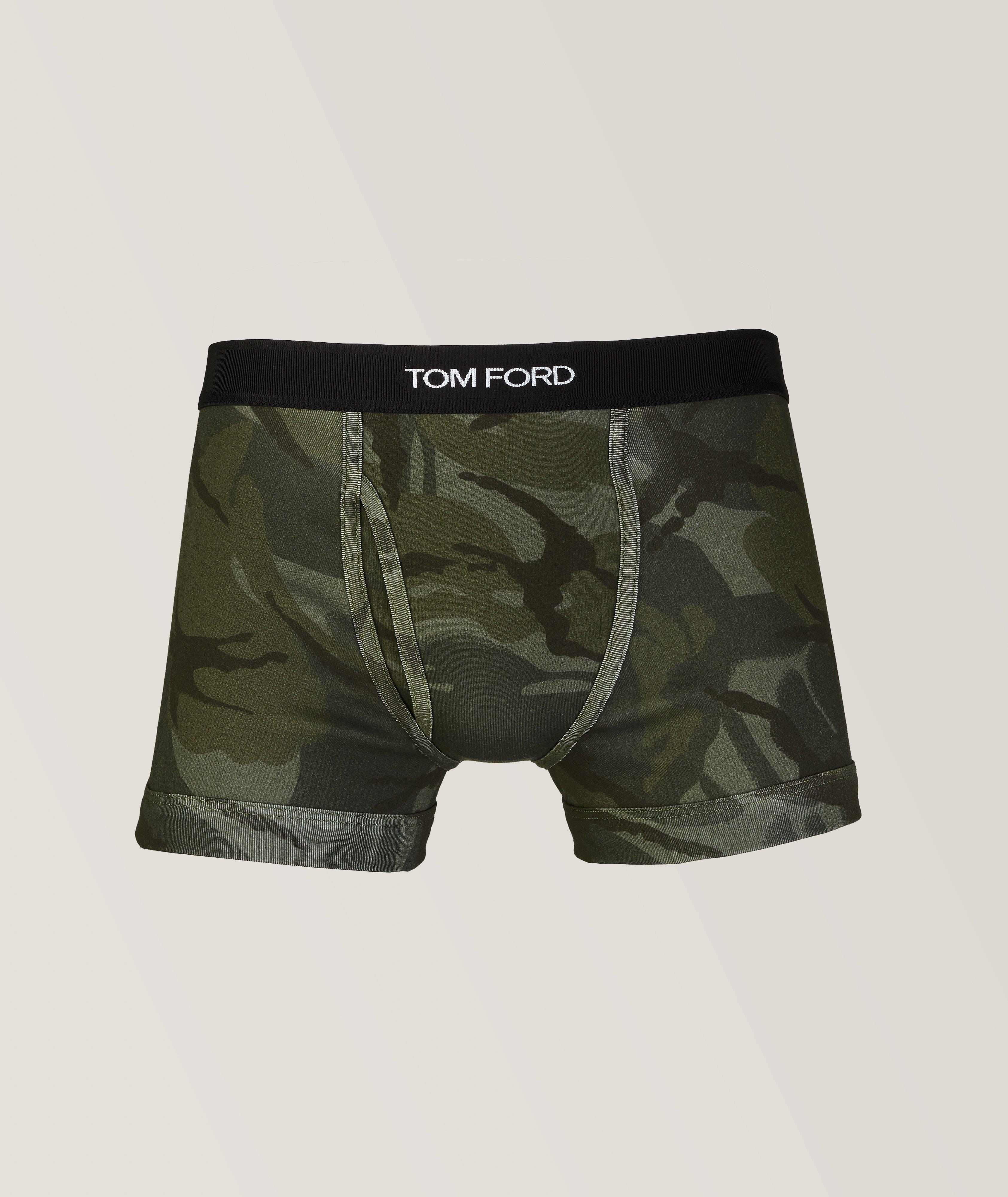 Tom Ford Boxeur En Coton Extensible À Motif Camouflage En Vert , Taille Homme Grand