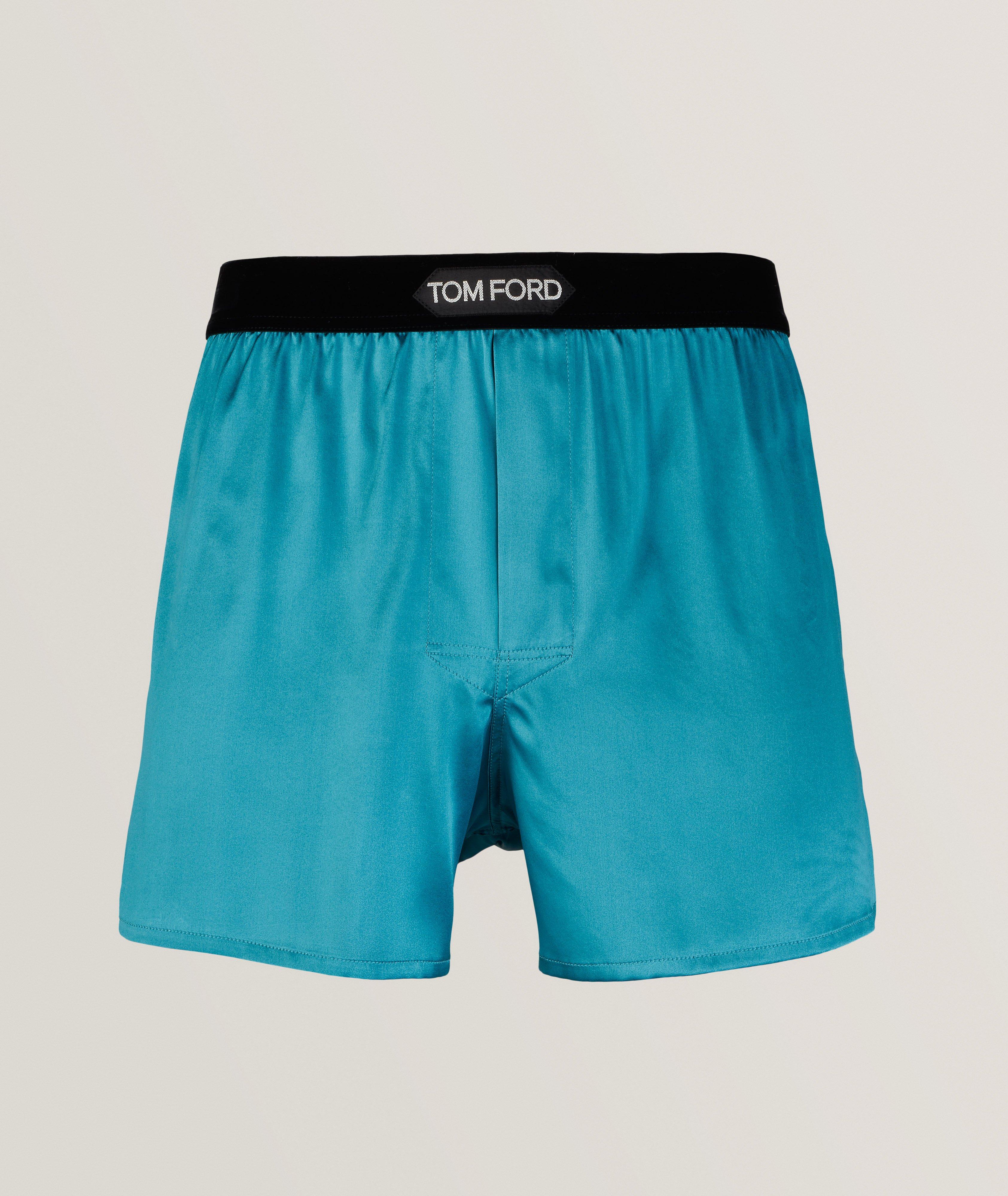 Tom Ford Boxeur Uni En Soie Extensible En Bleu , Taille Homme Petit