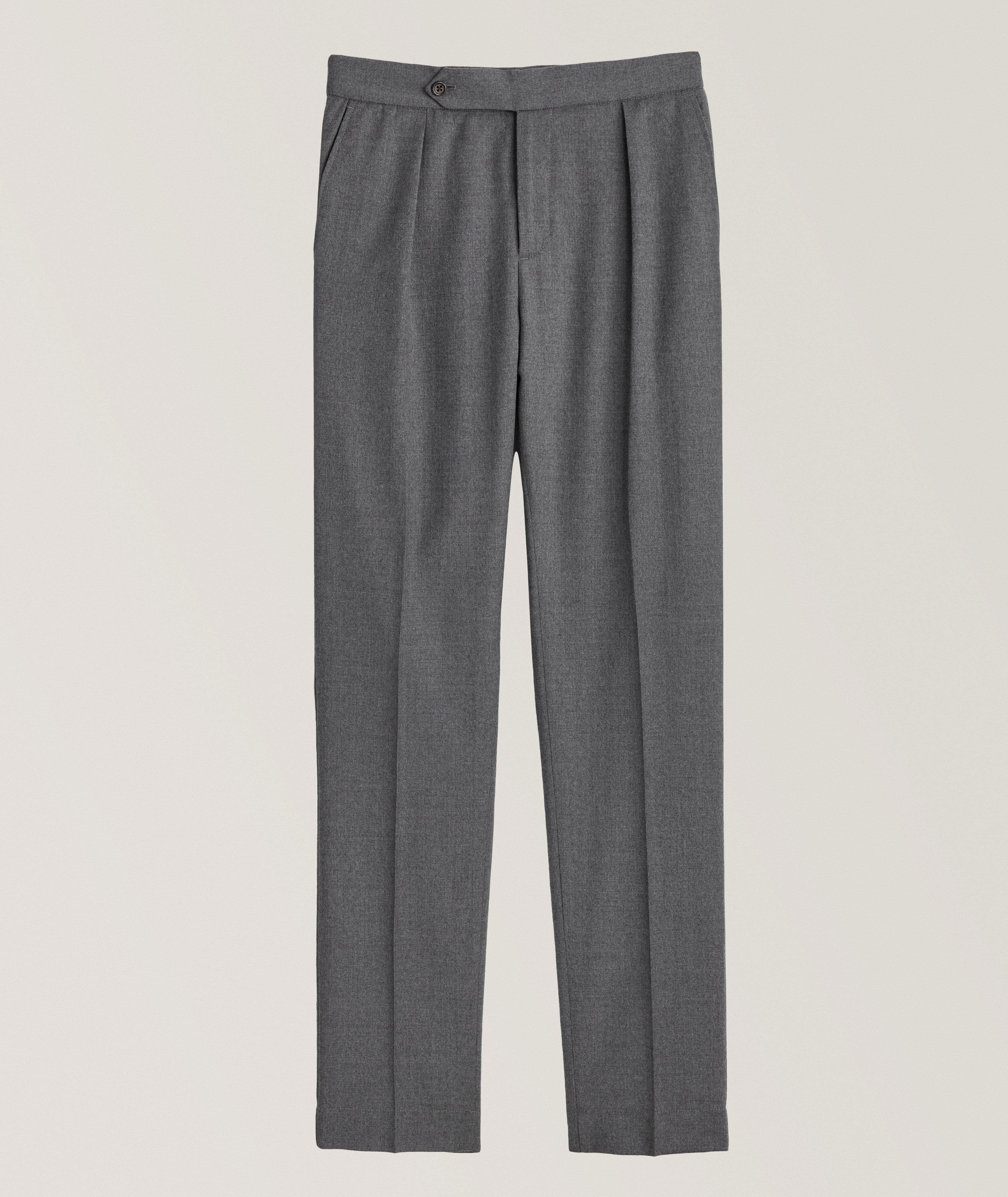 Flannel Wool-Blend Pants