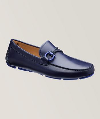 NEW Salvatore Ferragamo Mens Parigi Eco Blue Suede Drivers Loafers 9.5 E