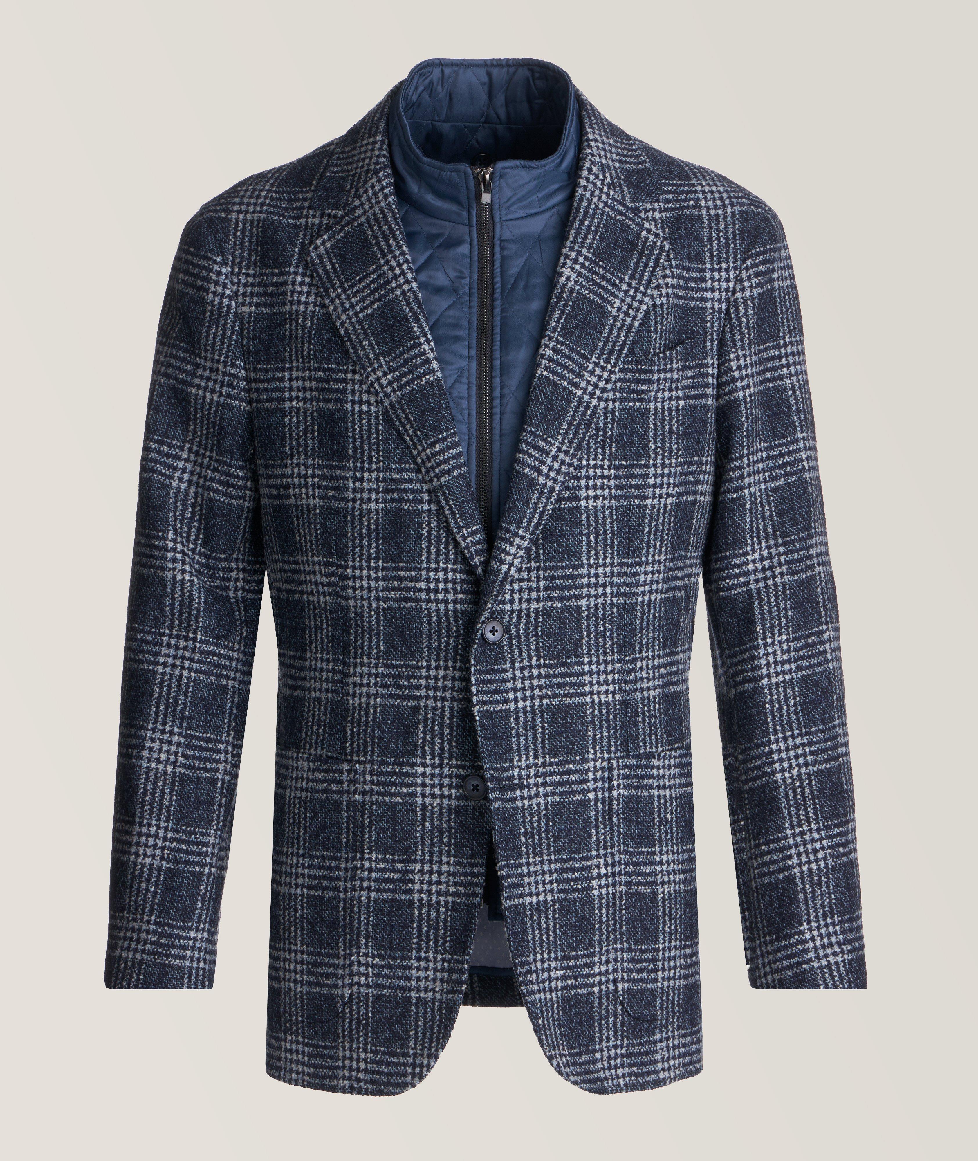 Removable Bib Plaid Wool-Blend Hybrid Jacket image 0