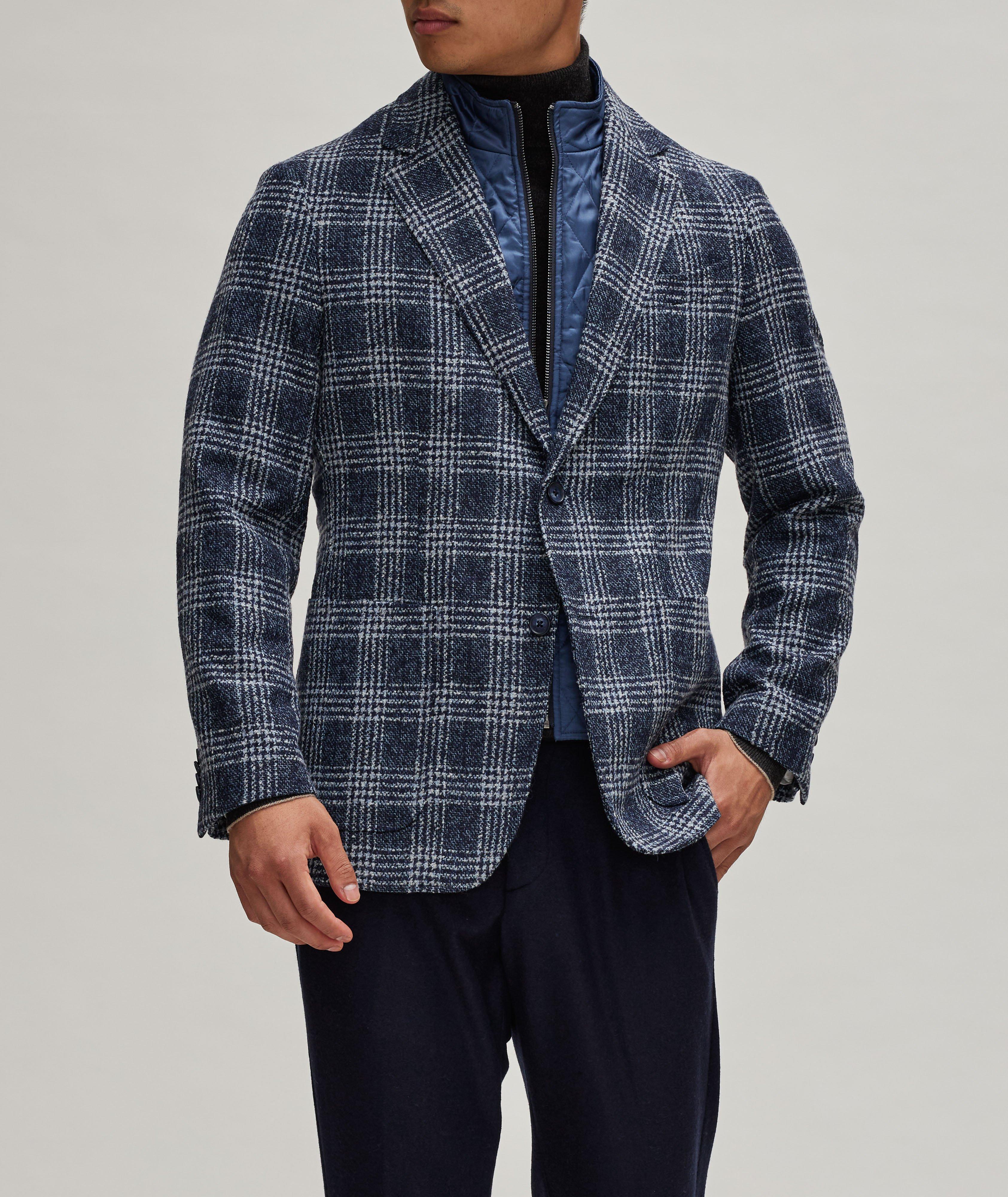 Removable Bib Plaid Wool-Blend Hybrid Jacket image 1
