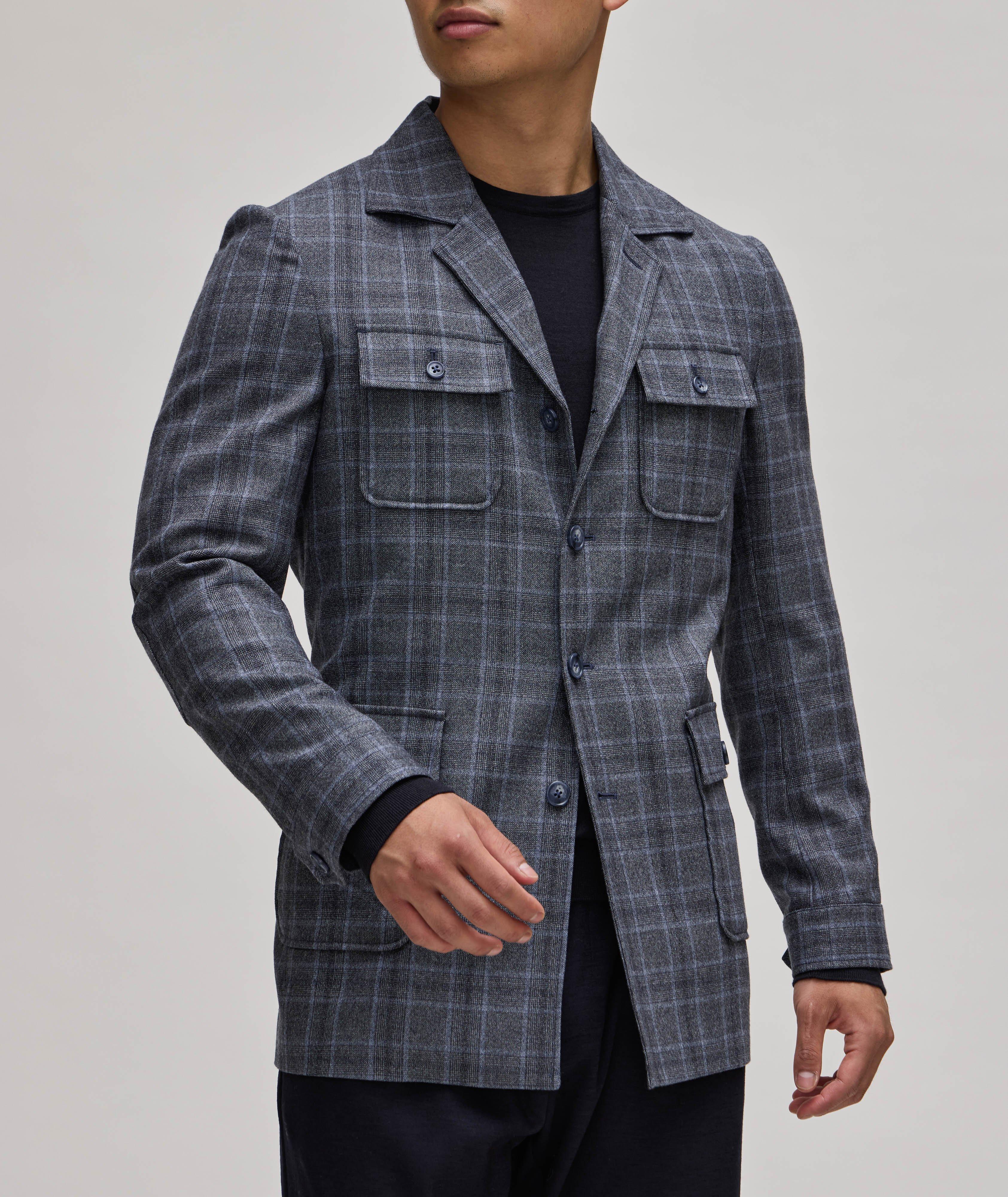 Windowpane Wool Overshirt image 1