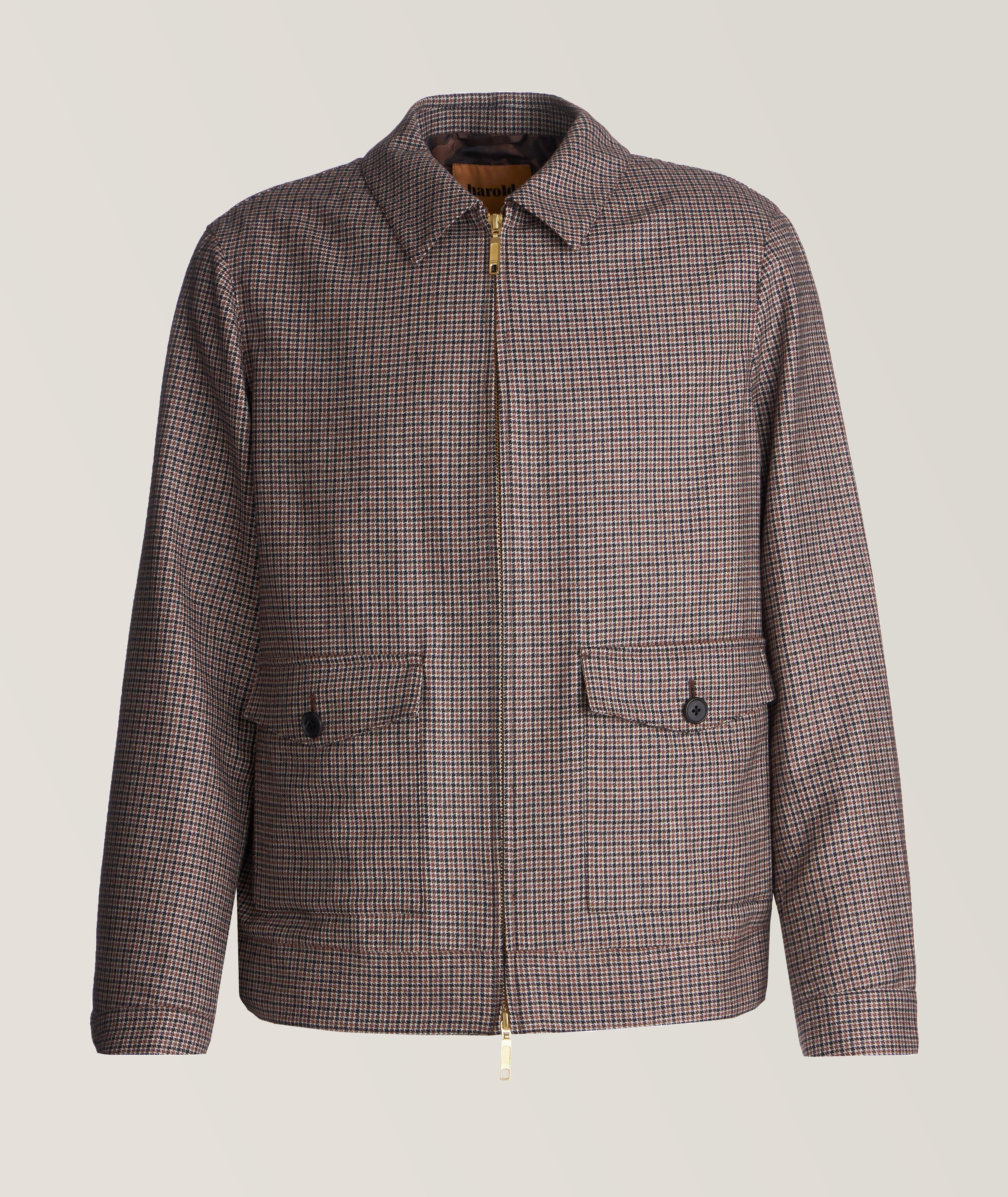 Mini Houndstooth Virgin Wool-Blend Bomber image 0