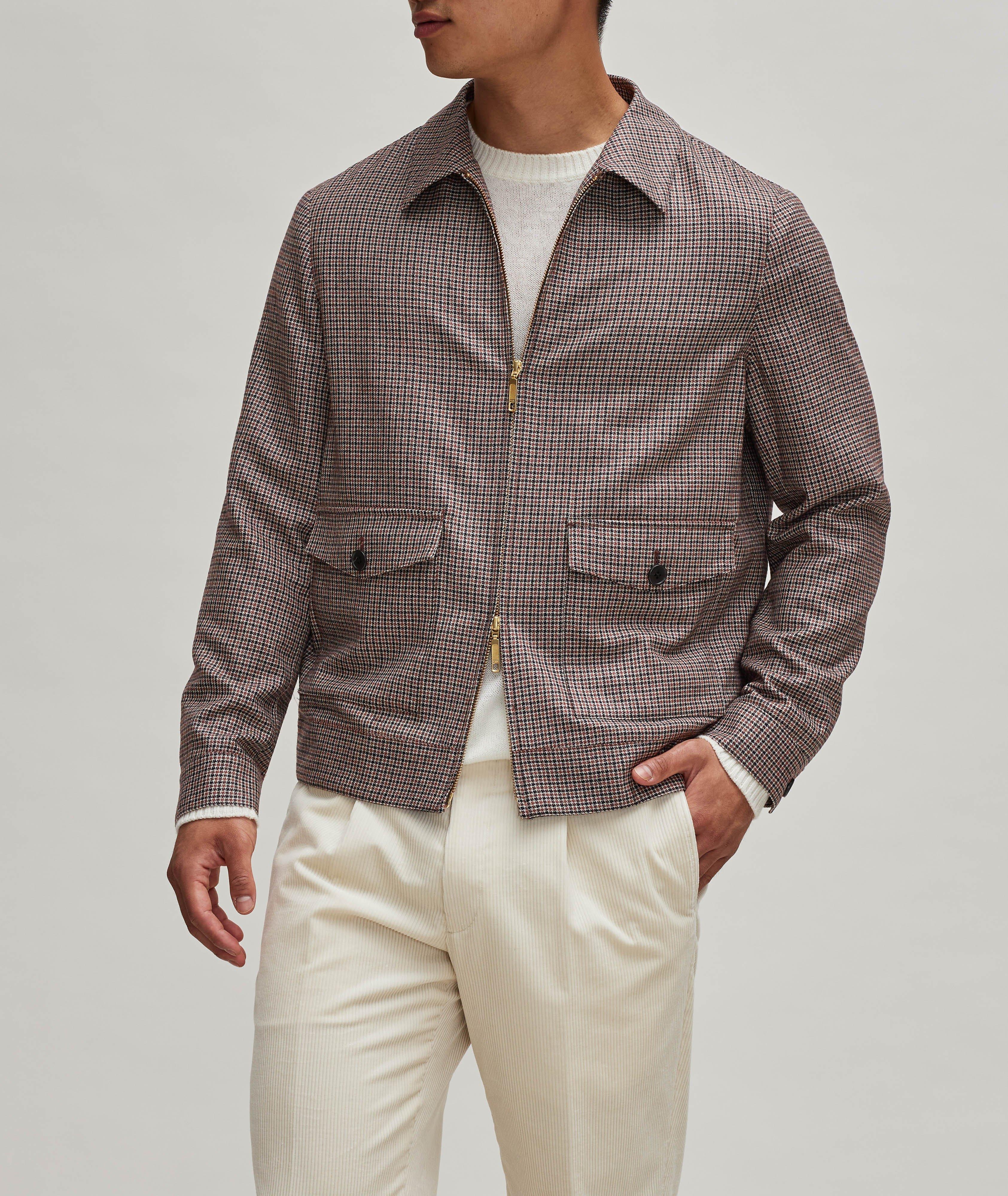 Mini Houndstooth Virgin Wool-Blend Bomber image 1