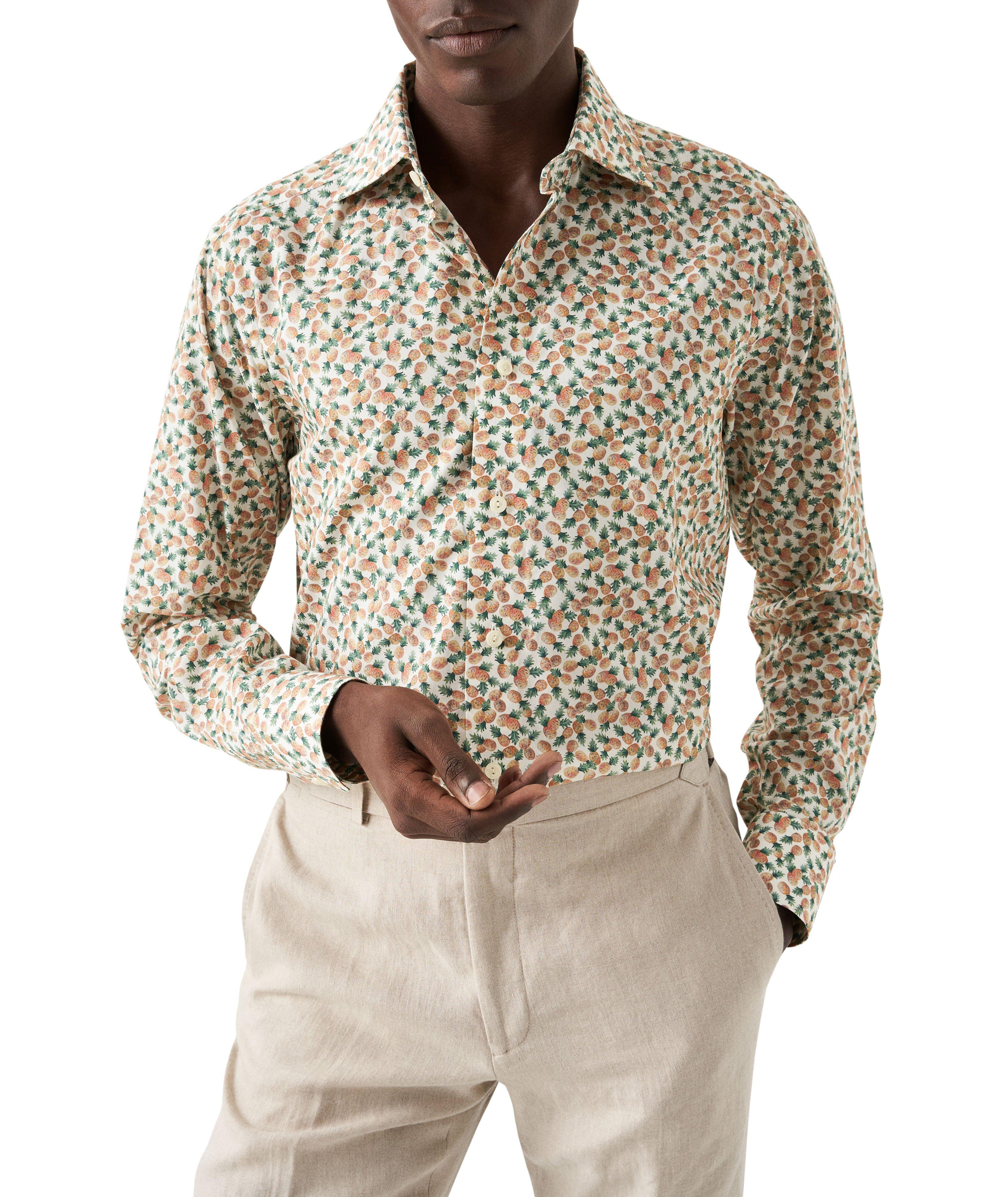 Slim Fit Pineapple Print Cotton Tencel® Shirt image 3