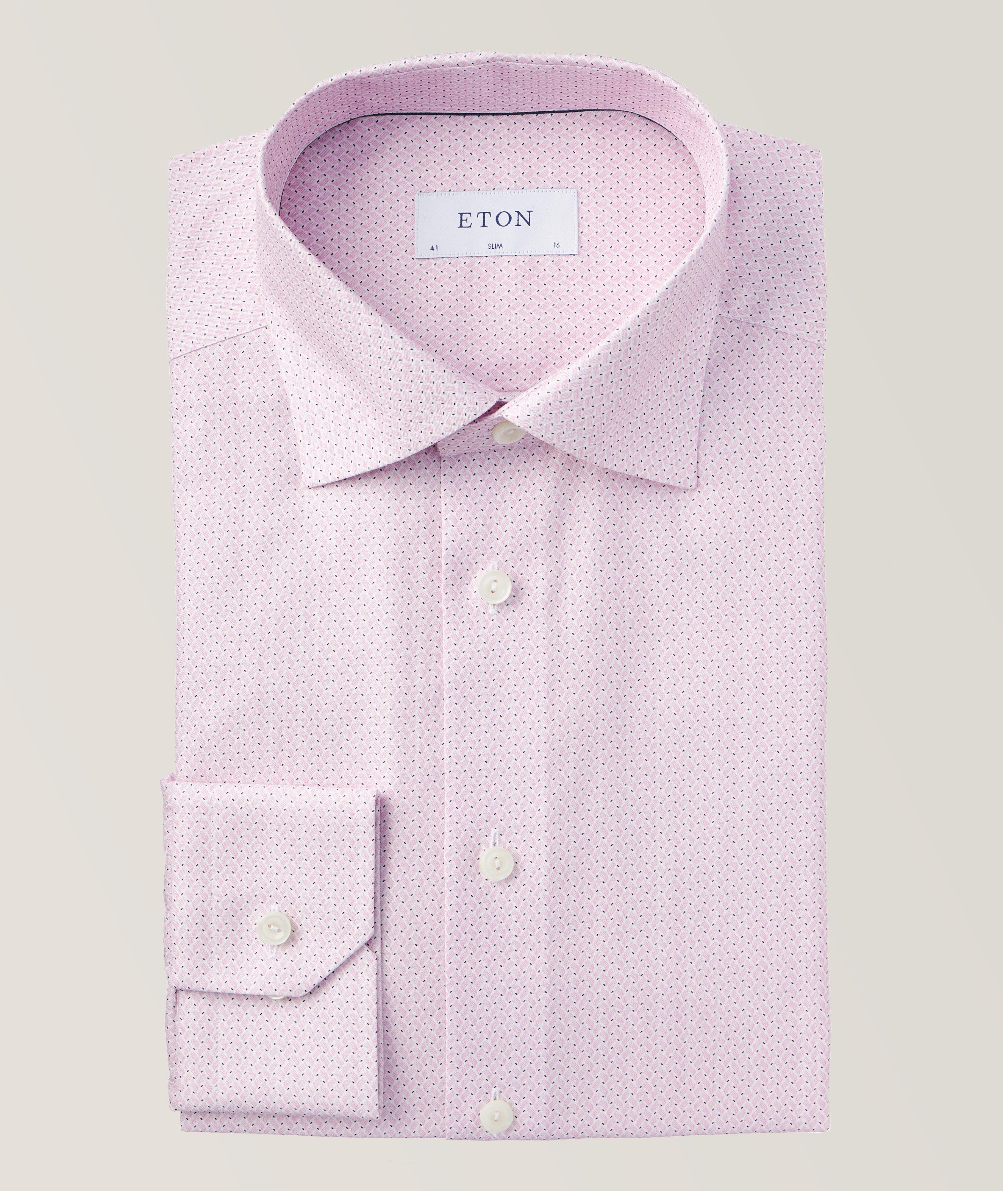 Etched Geometric Twill Dress Shirt